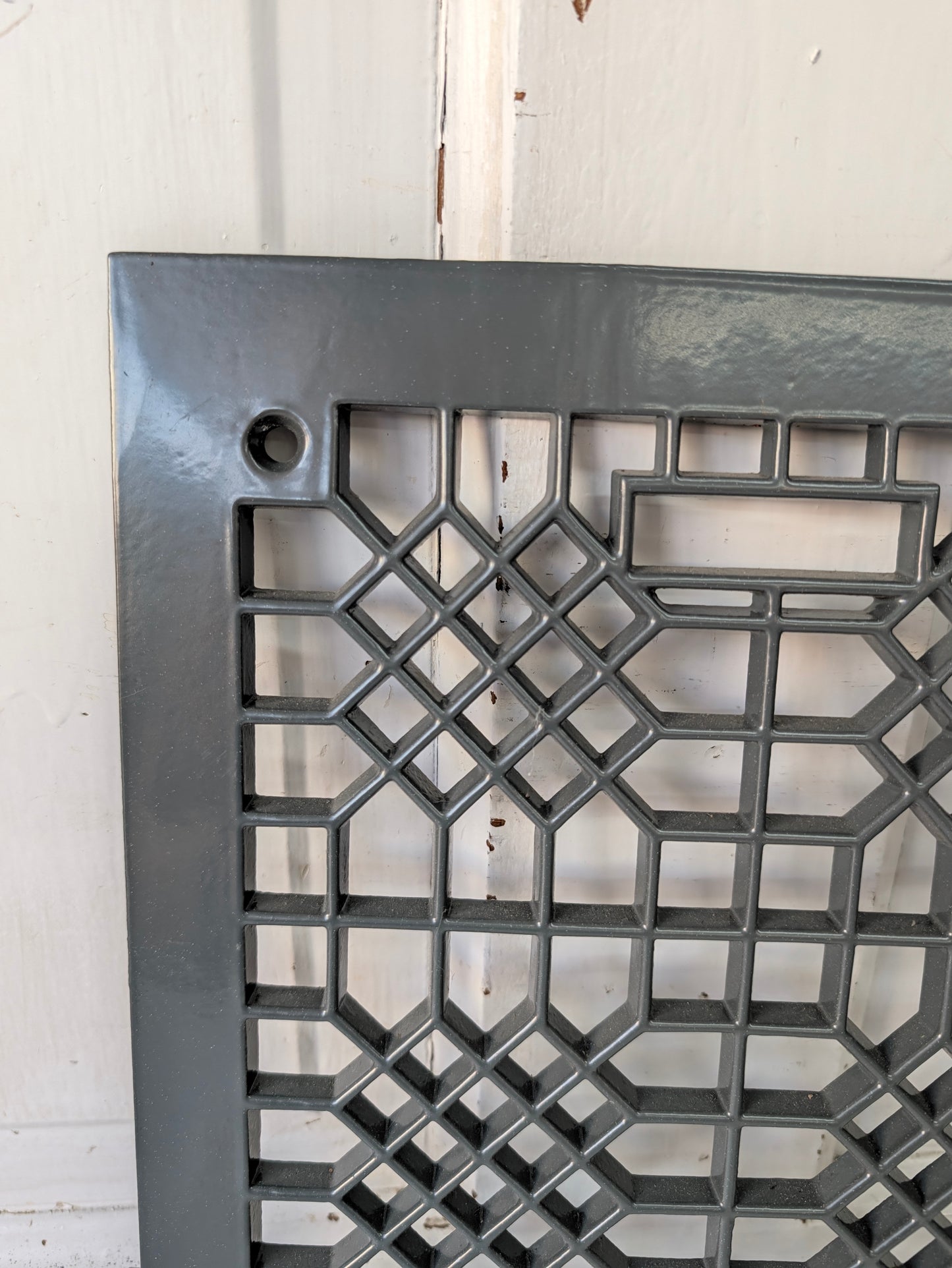 10 x 14 Grey Iron Vent Cover, Antique Floor Vent