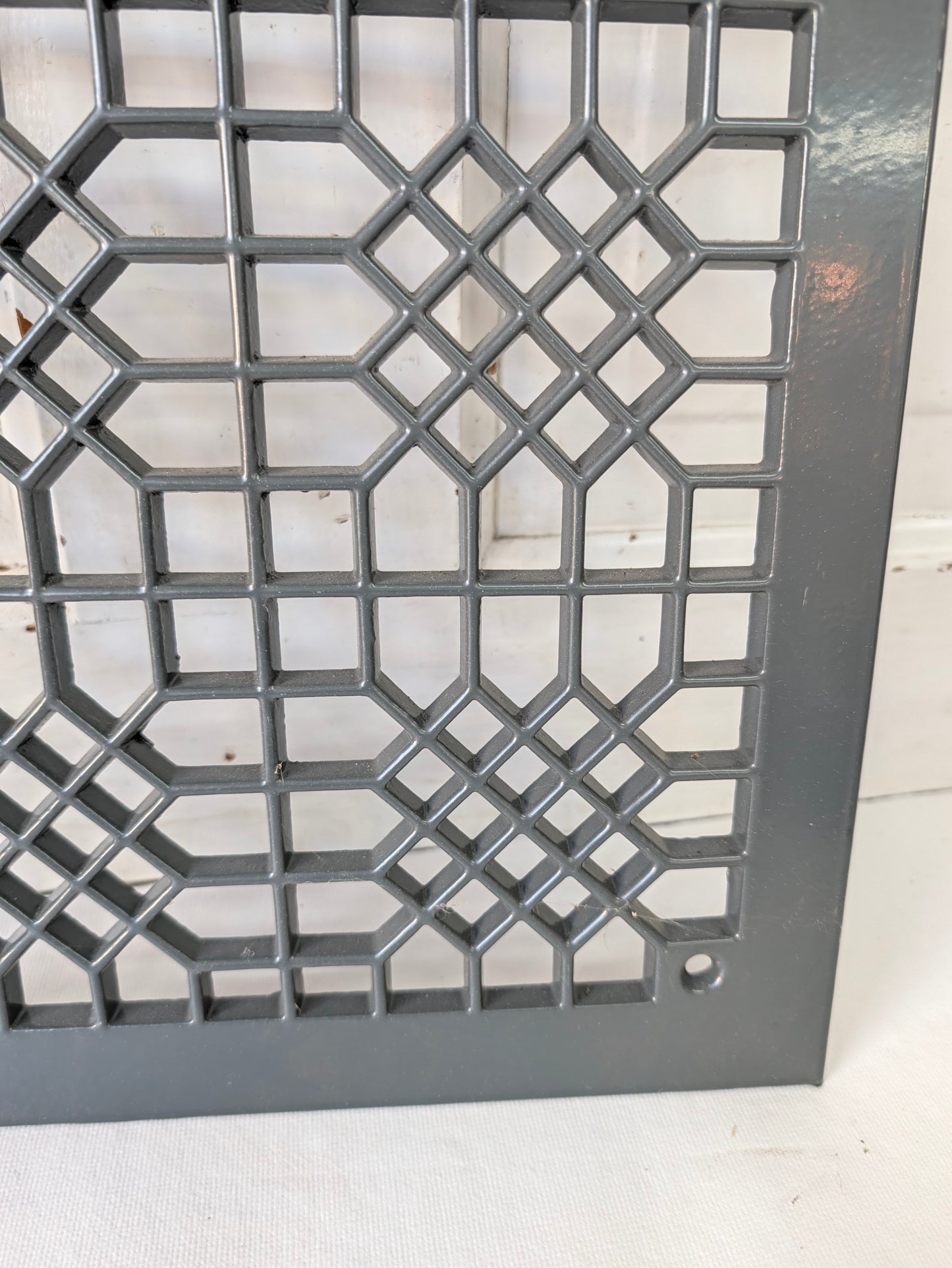10 x 14 Grey Iron Vent Cover, Antique Floor Vent