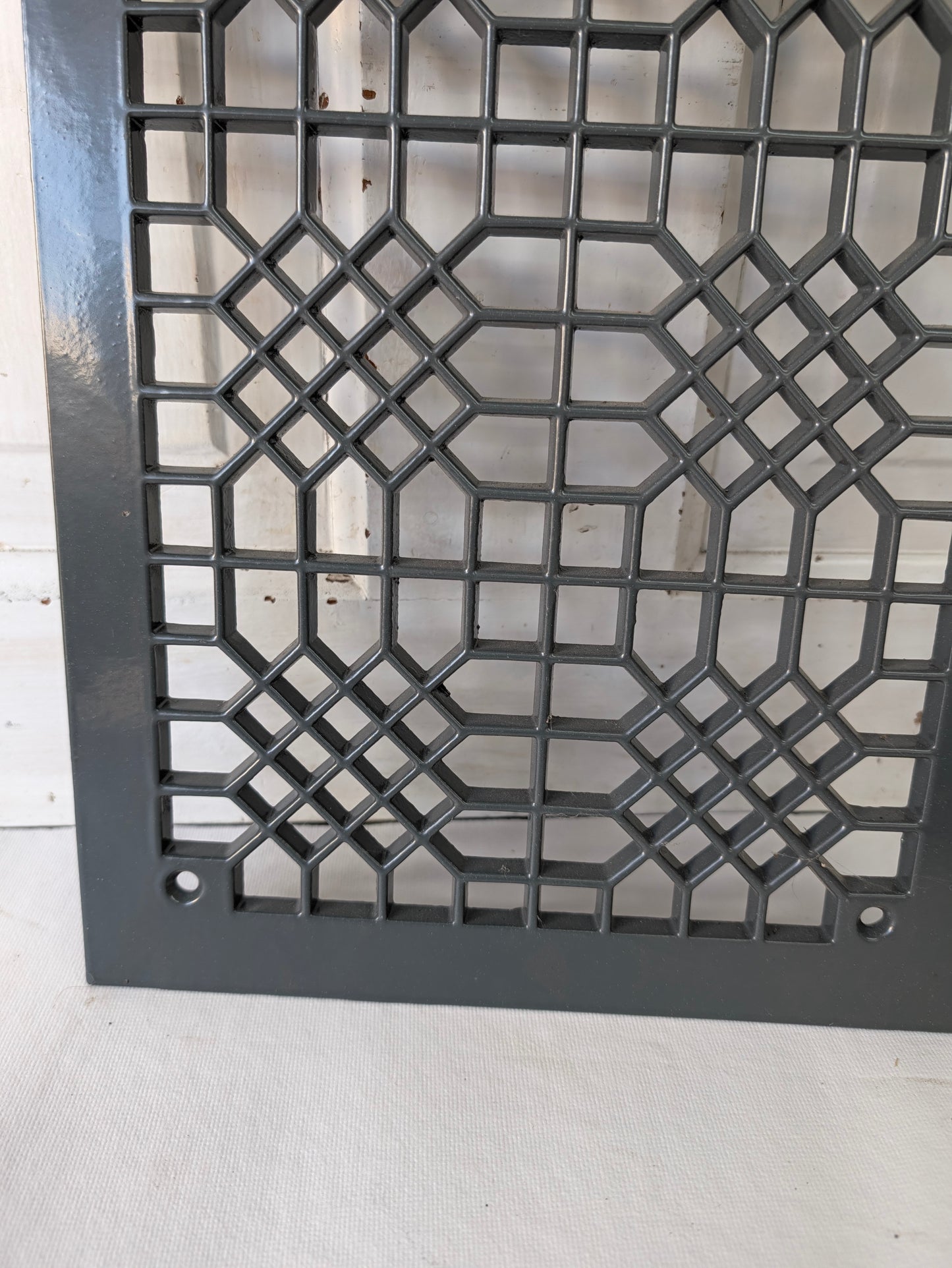 10 x 14 Grey Iron Vent Cover, Antique Floor Vent