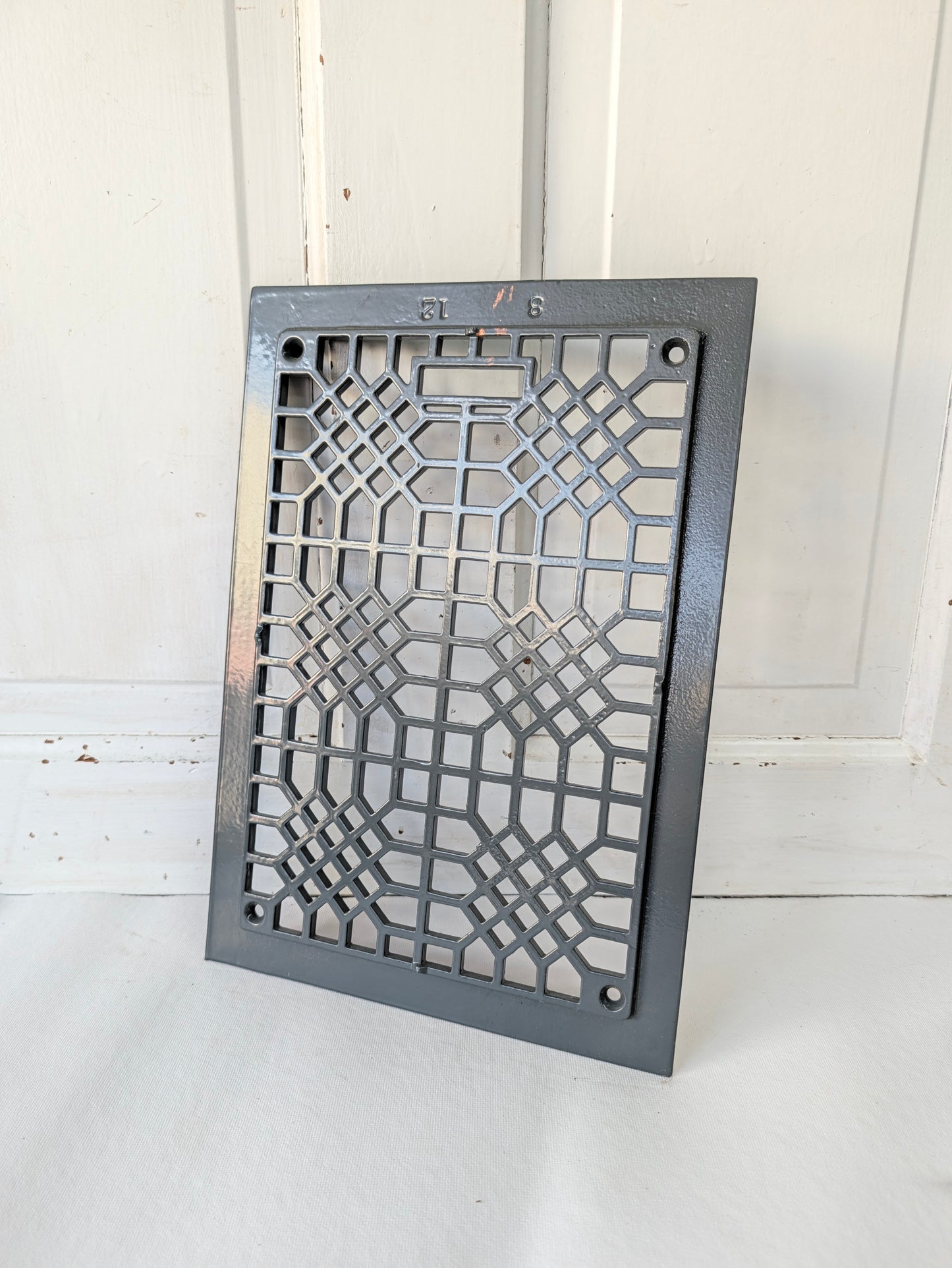 10 x 14 Grey Iron Vent Cover, Antique Floor Vent