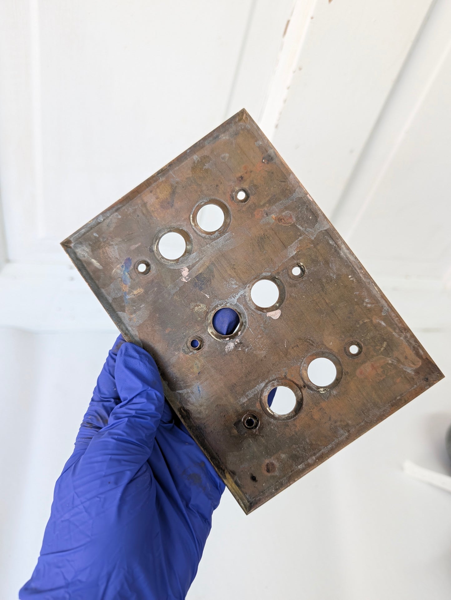 Triple Push Button Switch Plate, Brass Light Switchplate