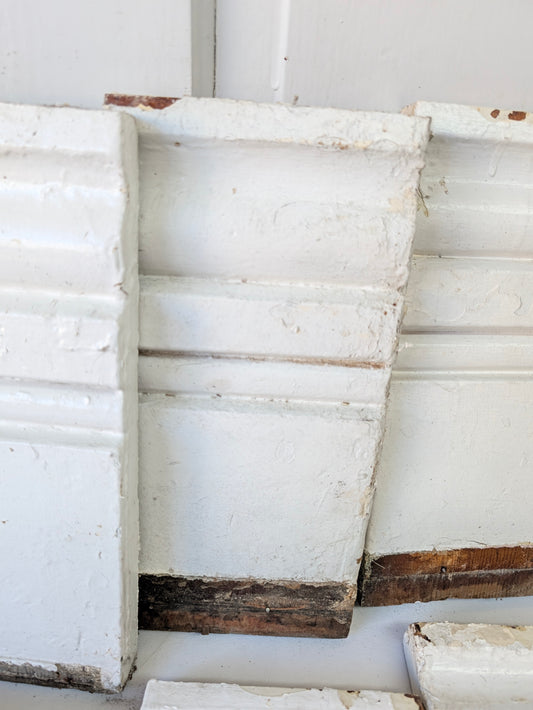 Eight Matching Antique Plinth Blocks, Base Trim Corner Blocks