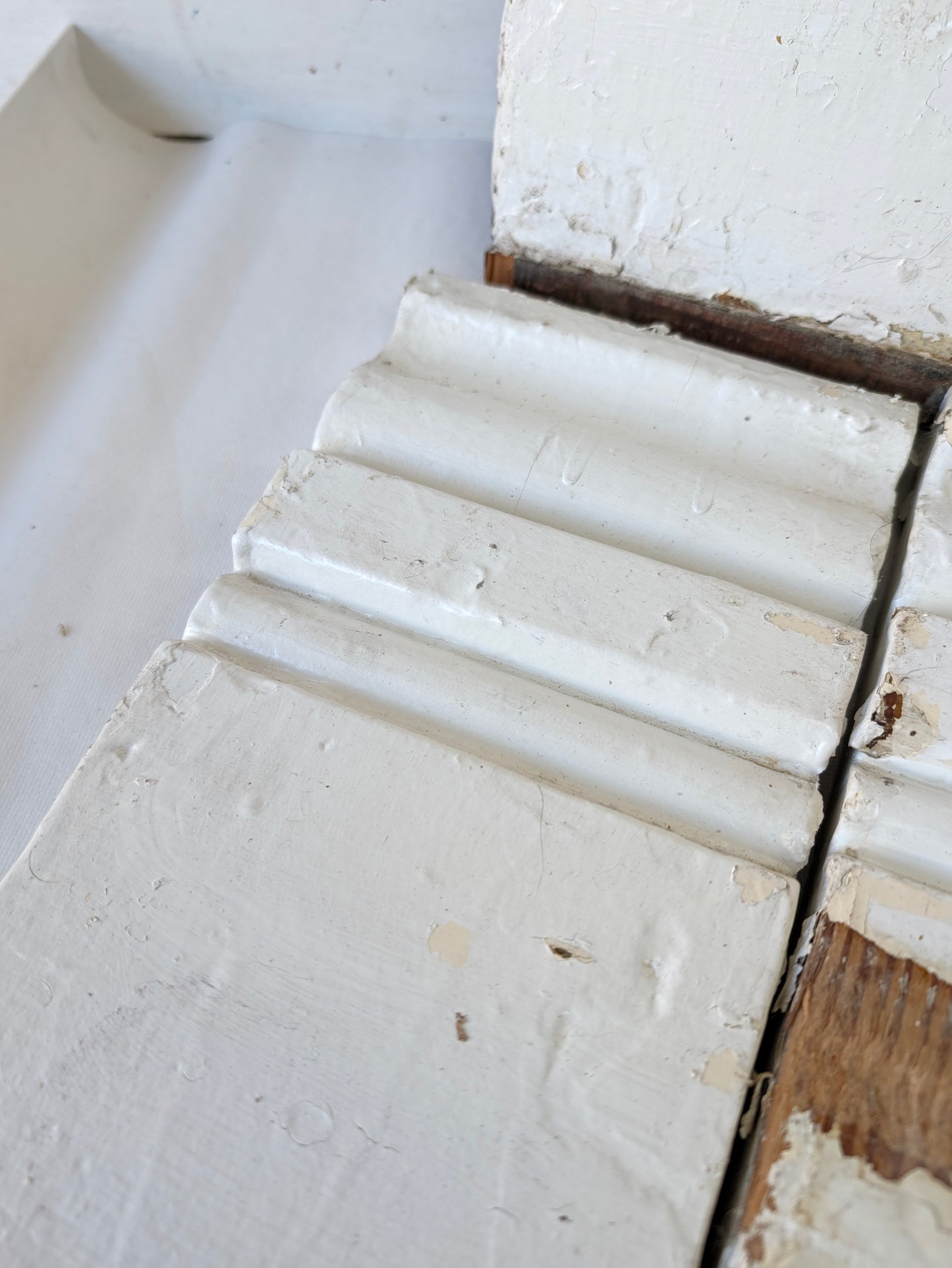 Eight Matching Antique Plinth Blocks, Base Trim Corner Blocks