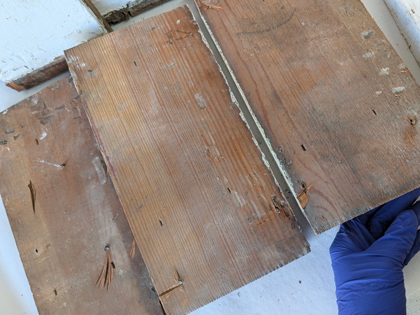 Eight Matching Antique Plinth Blocks, Base Trim Corner Blocks