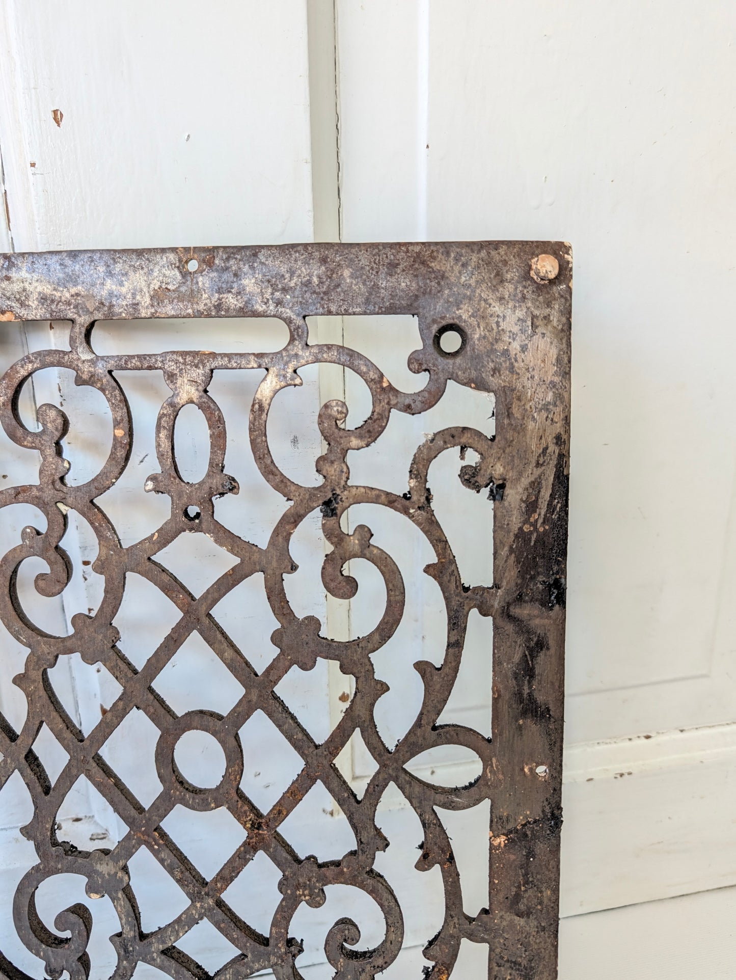 10 x 14 Scroll Design Vent Cover, Vintage Cast Iron Register