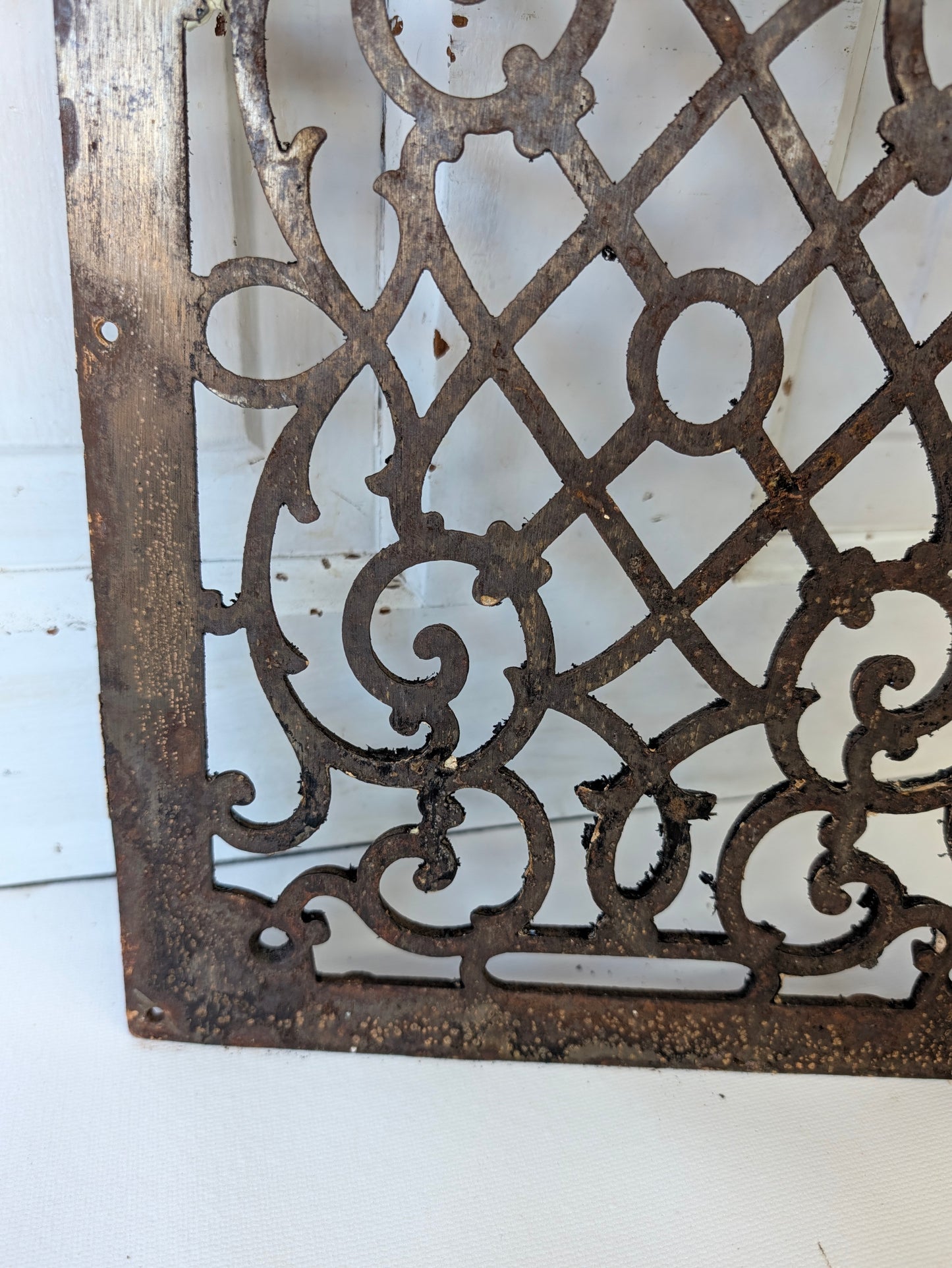 10 x 14 Scroll Design Vent Cover, Vintage Cast Iron Register