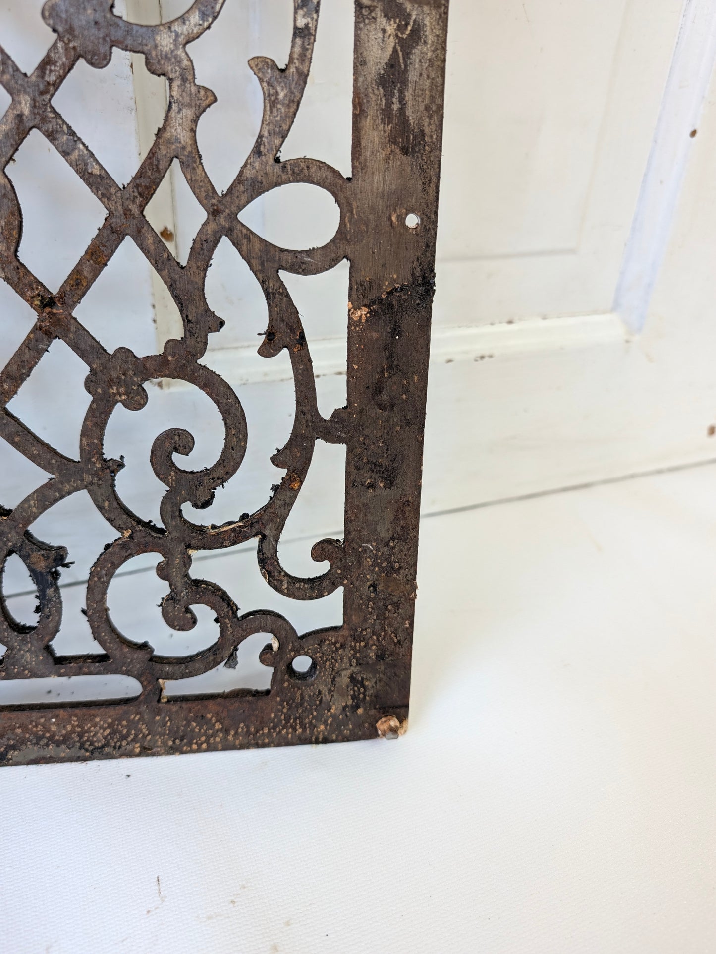 10 x 14 Scroll Design Vent Cover, Vintage Cast Iron Register