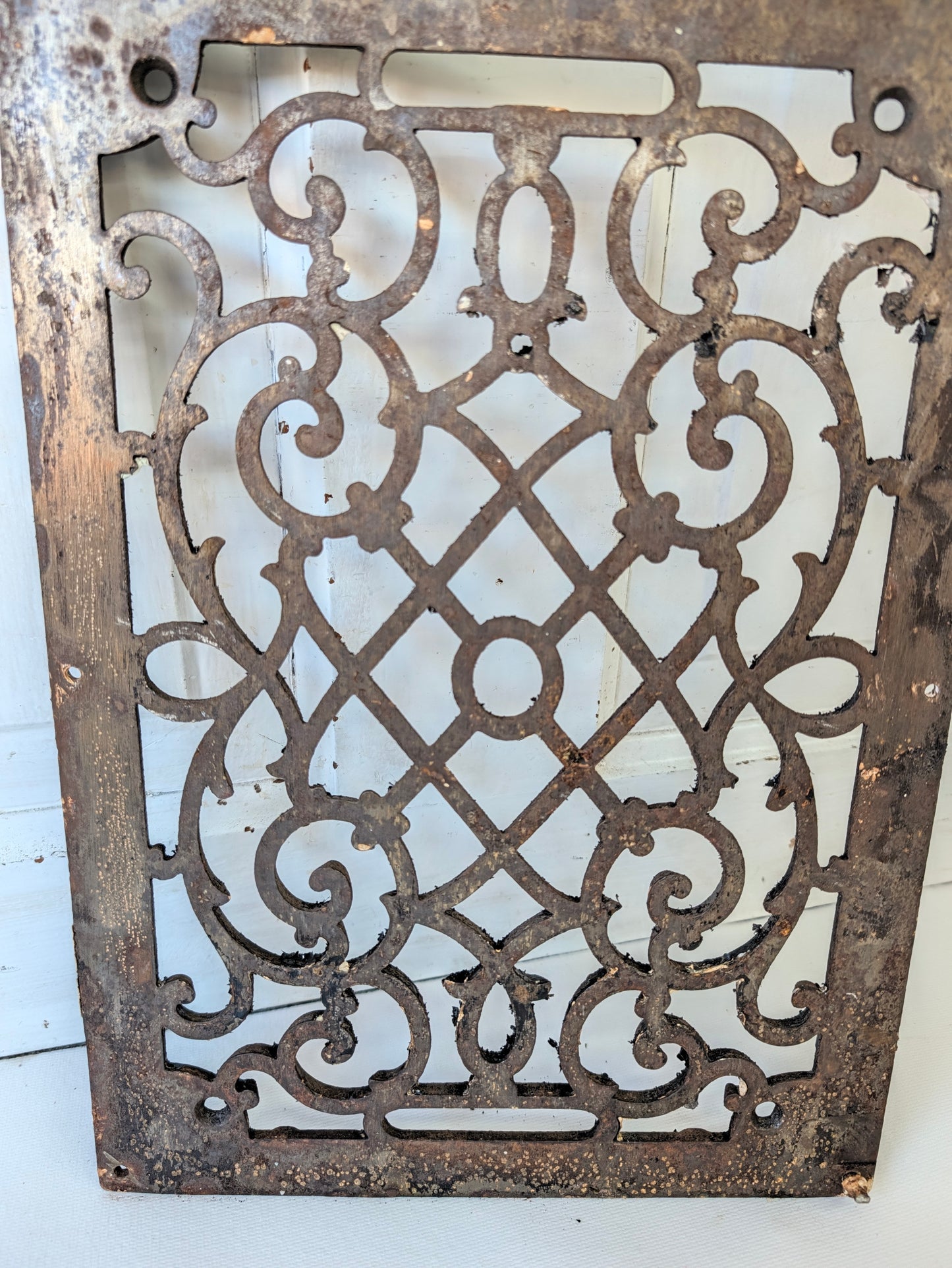 10 x 14 Scroll Design Vent Cover, Vintage Cast Iron Register