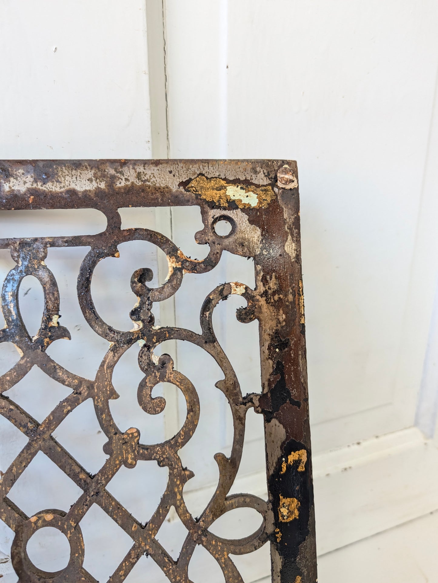 10 x 14 Scroll Design Vent Cover, Vintage Cast Iron Register