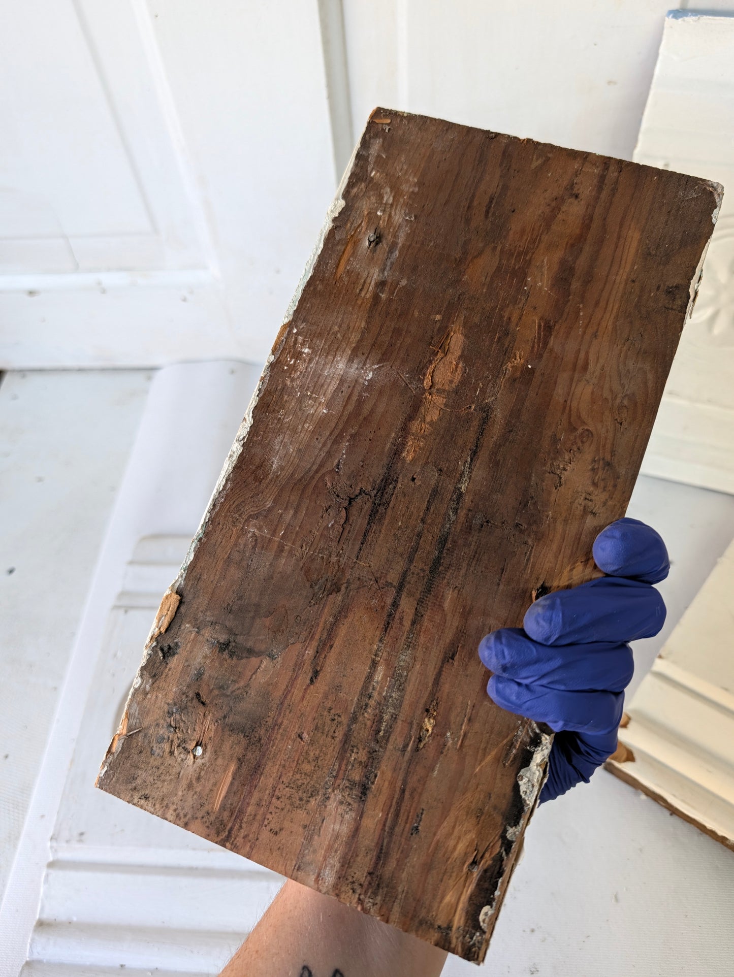 Seven Carved Plinth Blocks, Salvaged Wood Base Trim Moldings