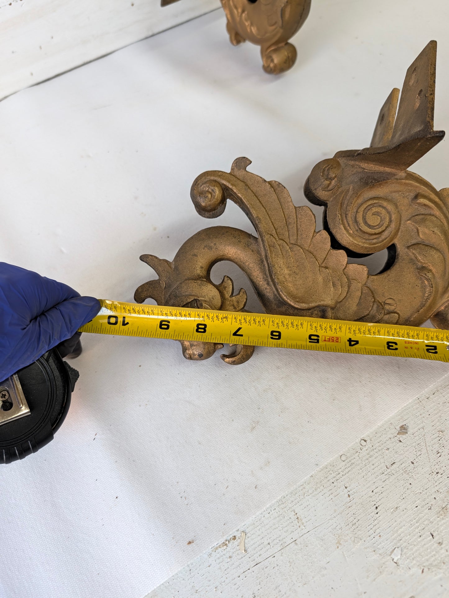 10 x 6 Large Iron Shelf Brackets, Griffin Design Shelf Supports