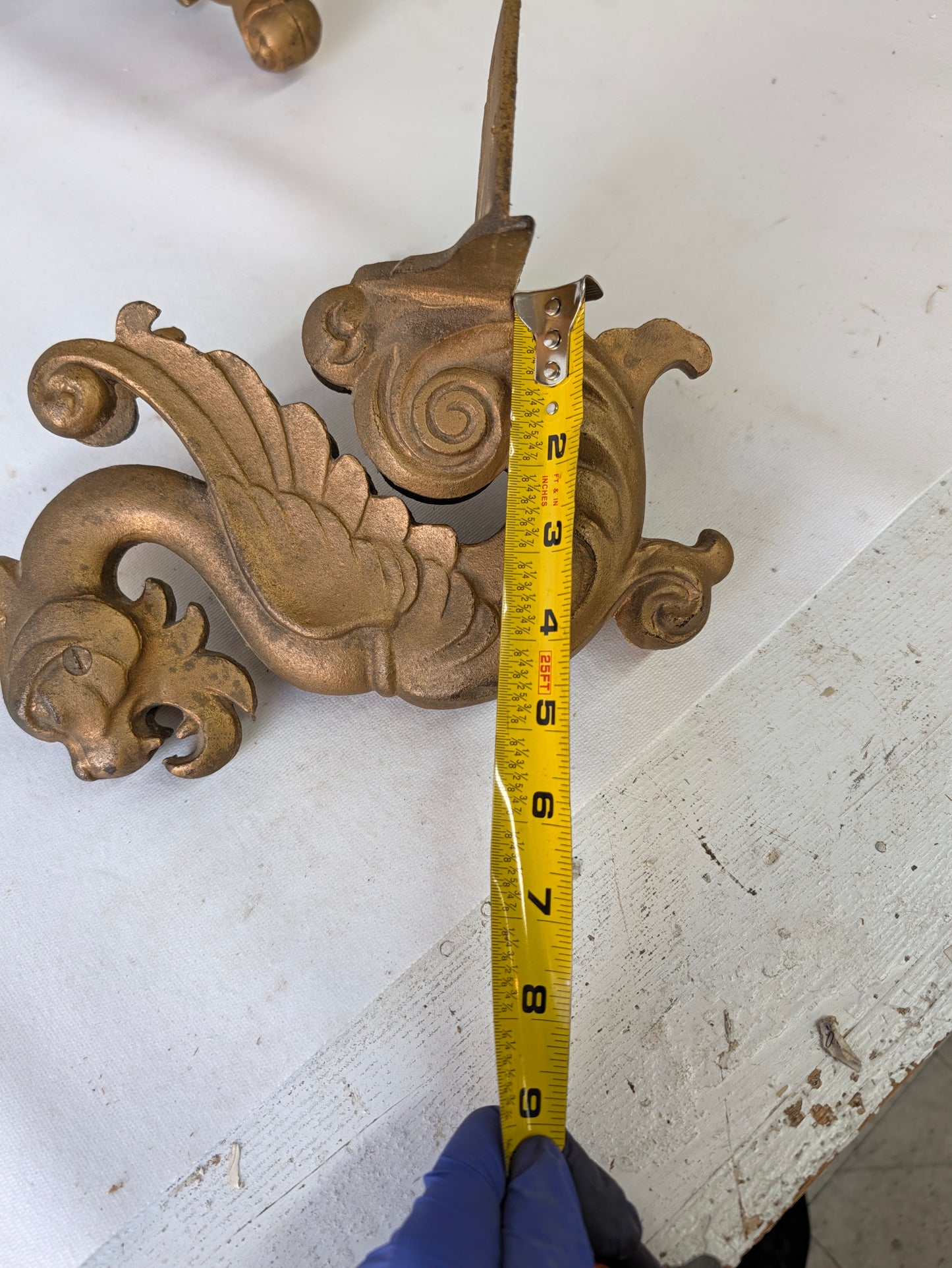 10 x 6 Large Iron Shelf Brackets, Griffin Design Shelf Supports