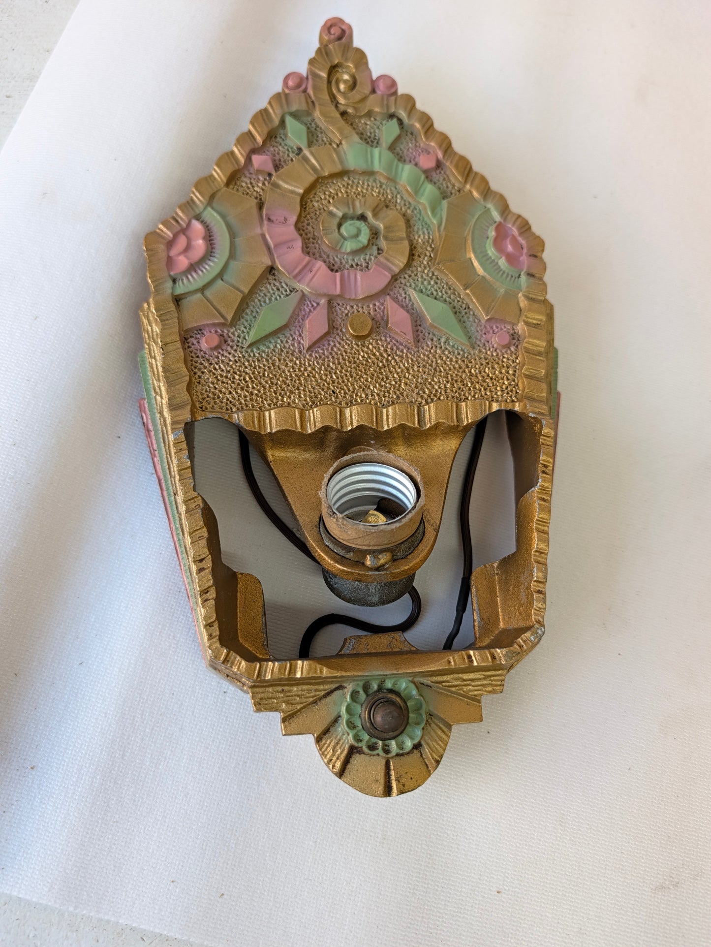 Beardslee Art Deco Slip Shade Sconces, Gold Molded Glass Wall Lights (Pair)