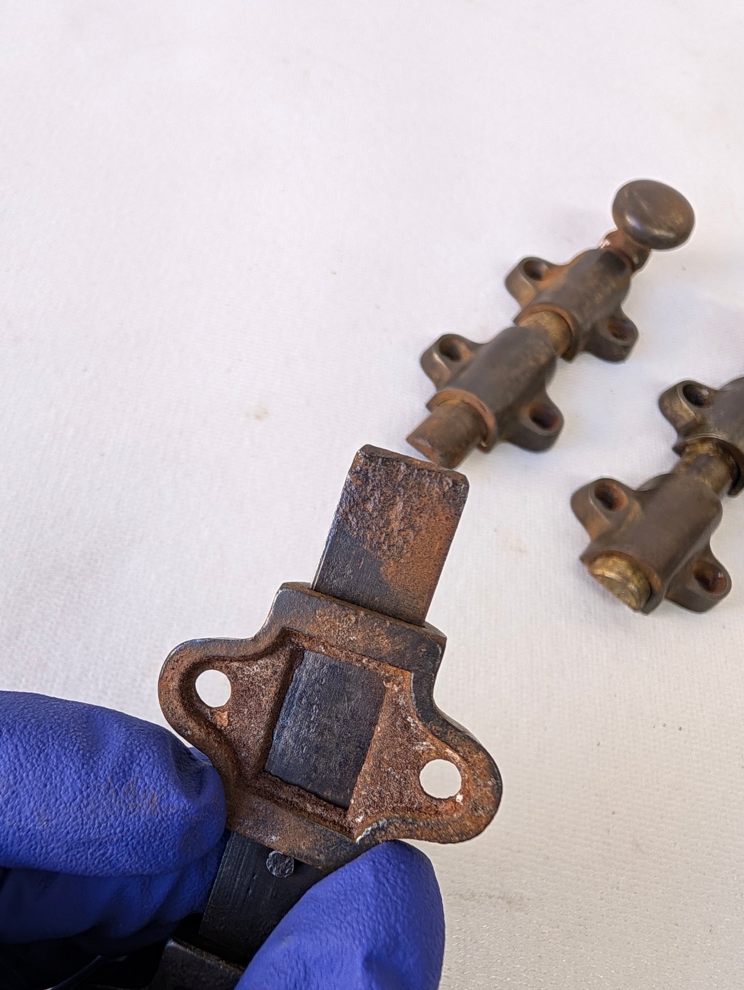 Short Antique French Door Slide Bolt, Iron Slide Bolt Locks for Double Doors