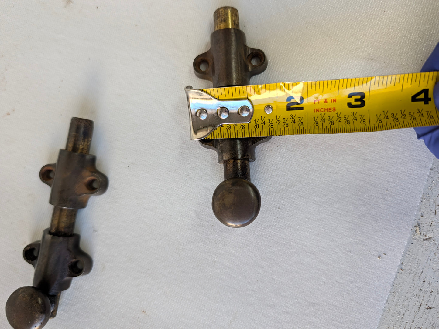 Short Antique French Door Slide Bolt, Iron Slide Bolt Locks for Double Doors