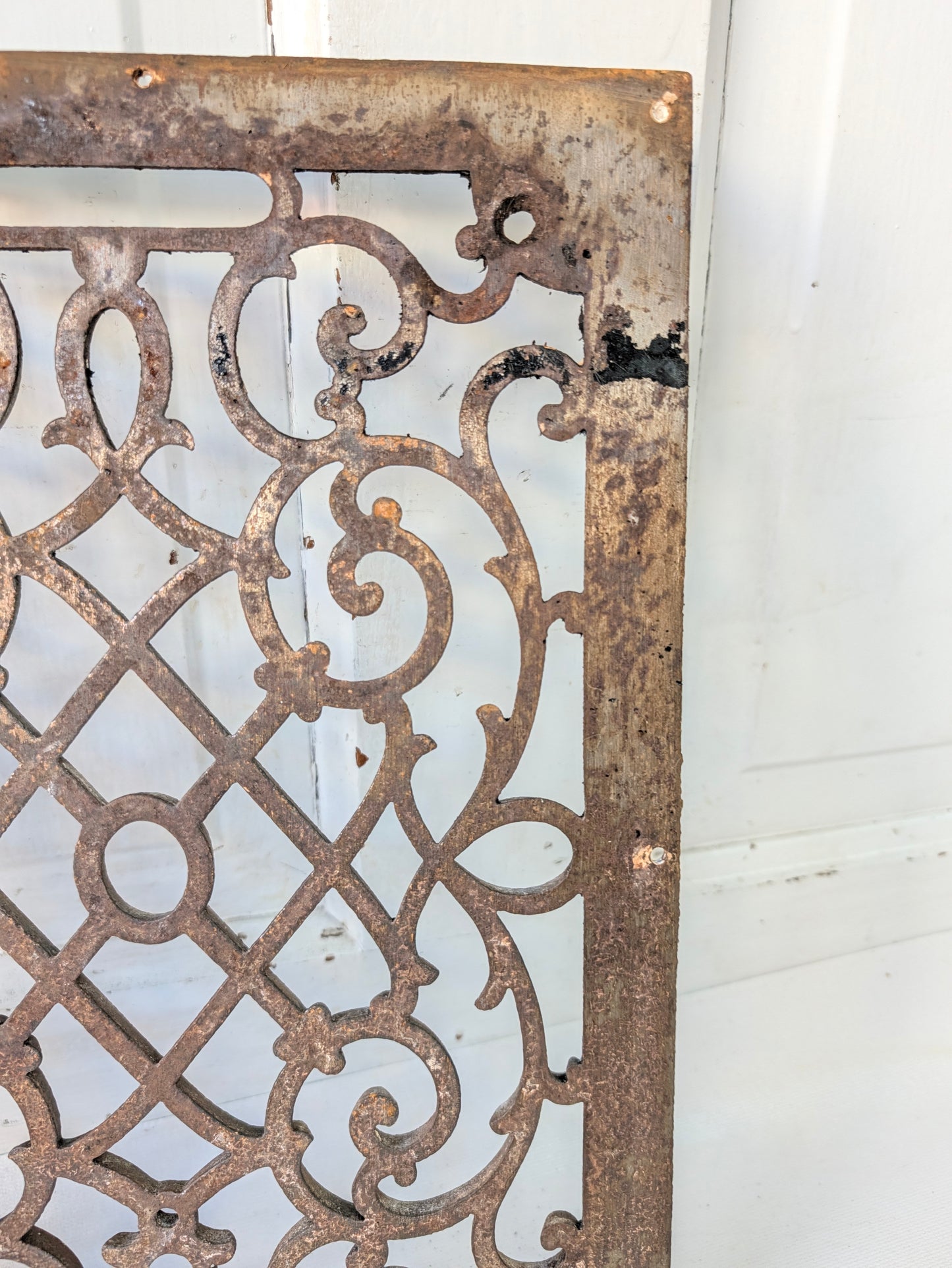 10 x 14 Antique Cast Iron Fancy Vent Cover, Floor Register Cover