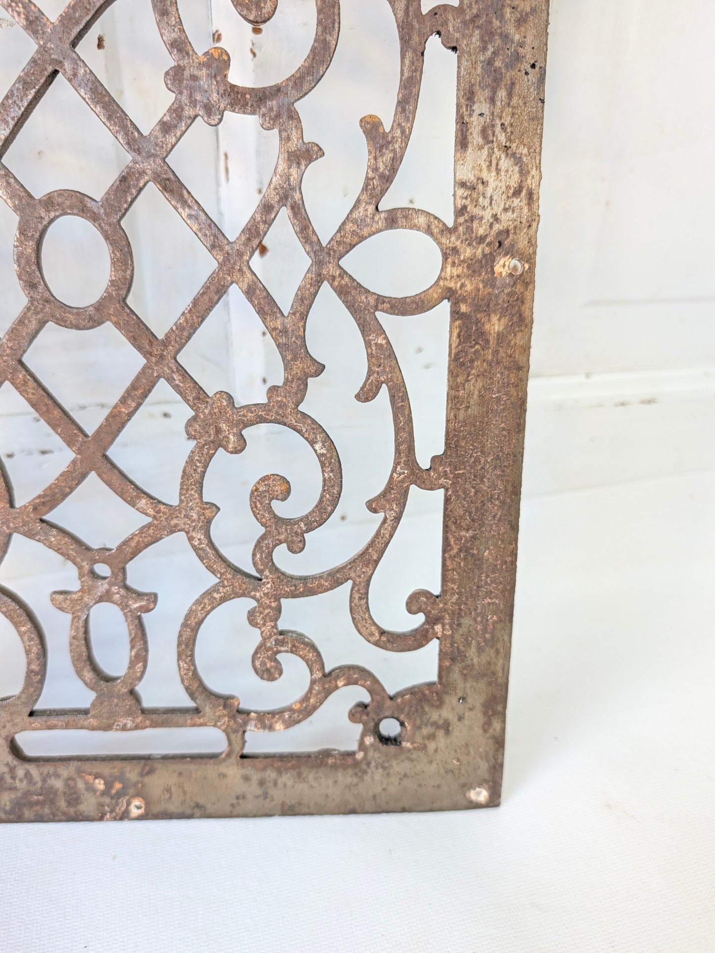 10 x 14 Antique Cast Iron Fancy Vent Cover, Floor Register Cover