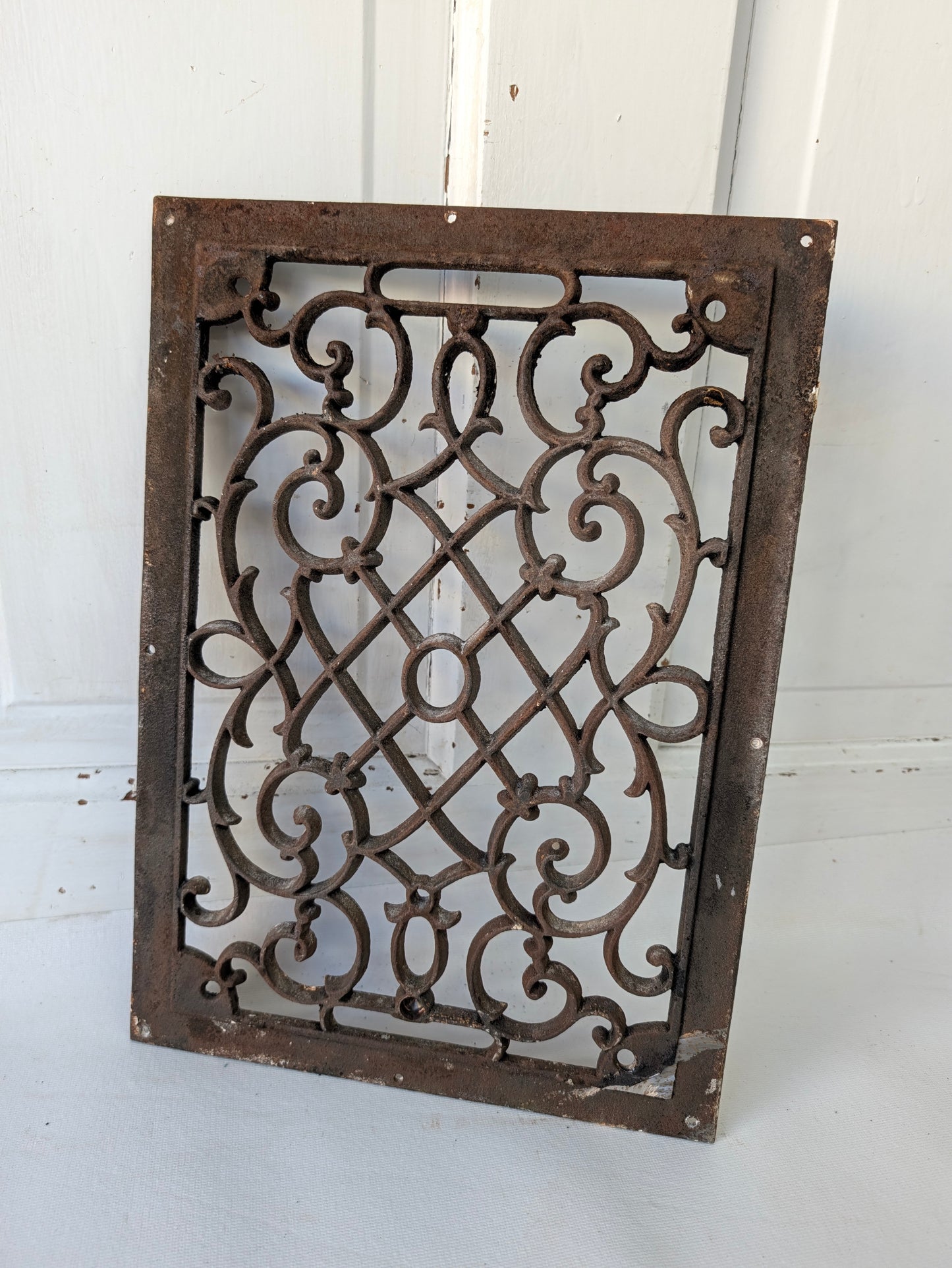 10 x 14 Antique Cast Iron Fancy Vent Cover, Floor Register Cover