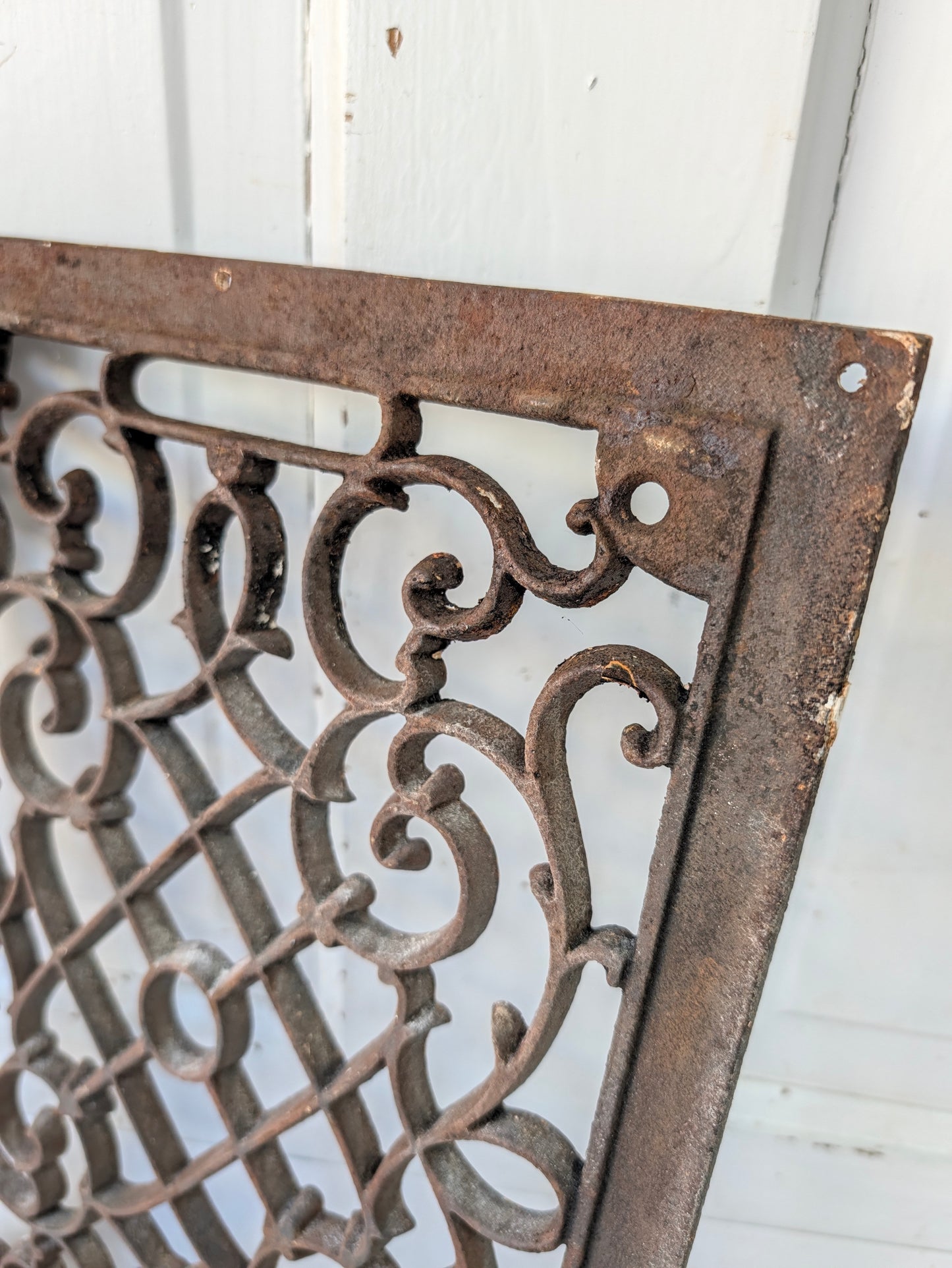 10 x 14 Antique Cast Iron Fancy Vent Cover, Floor Register Cover