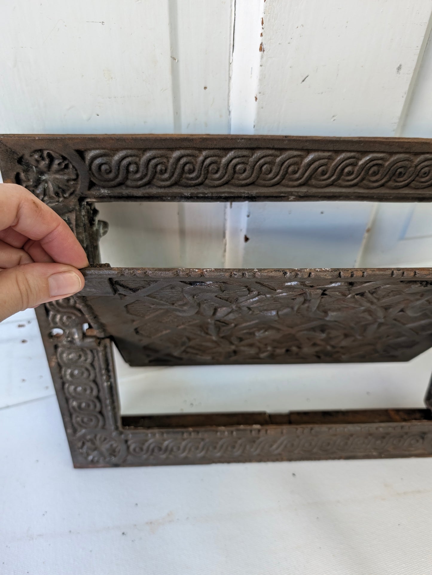 10 x 13 Fold Out Cast Iron Wall Vent, Collapsible Heat Vent