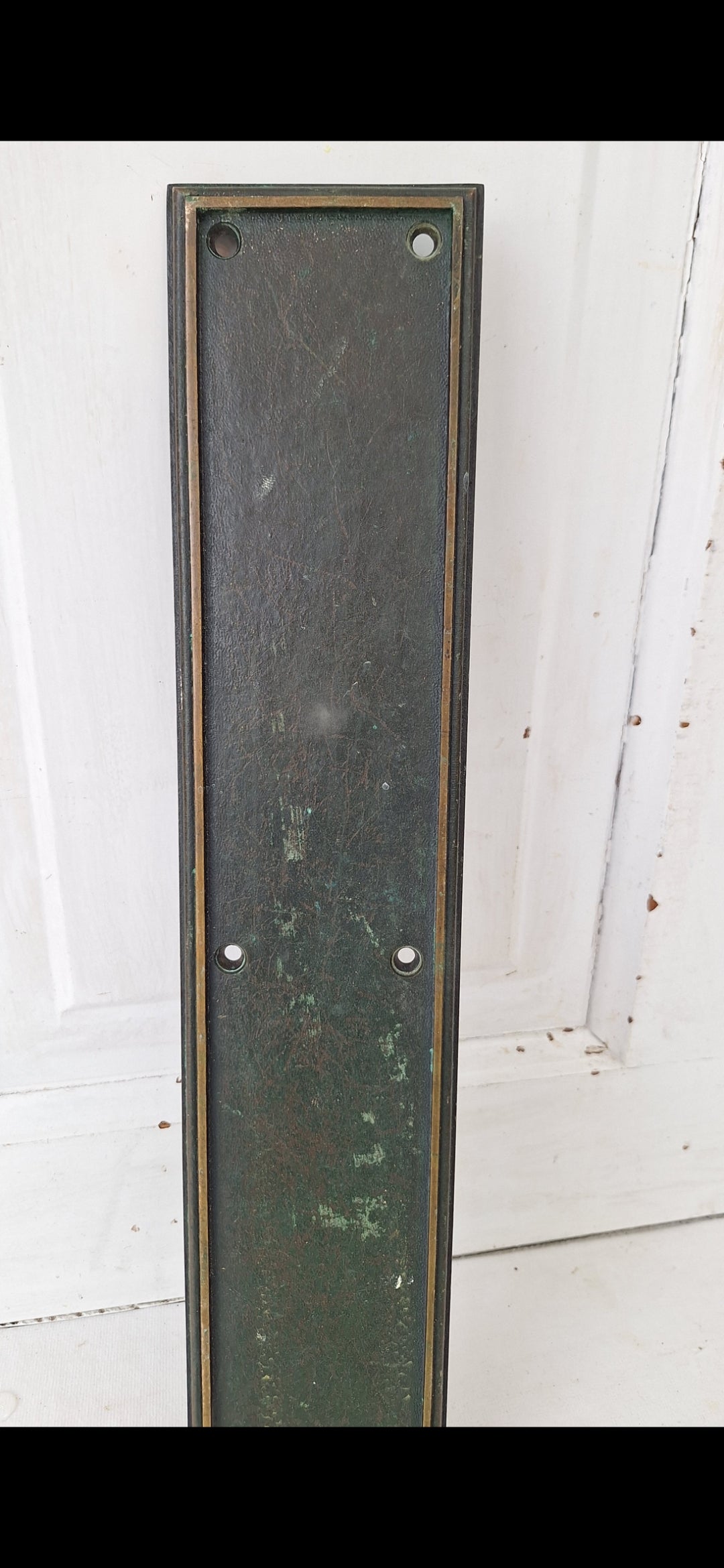 15 x 3 Vintage Door Bronze Push Plate, Vintage Church Door Push Plate Hardware