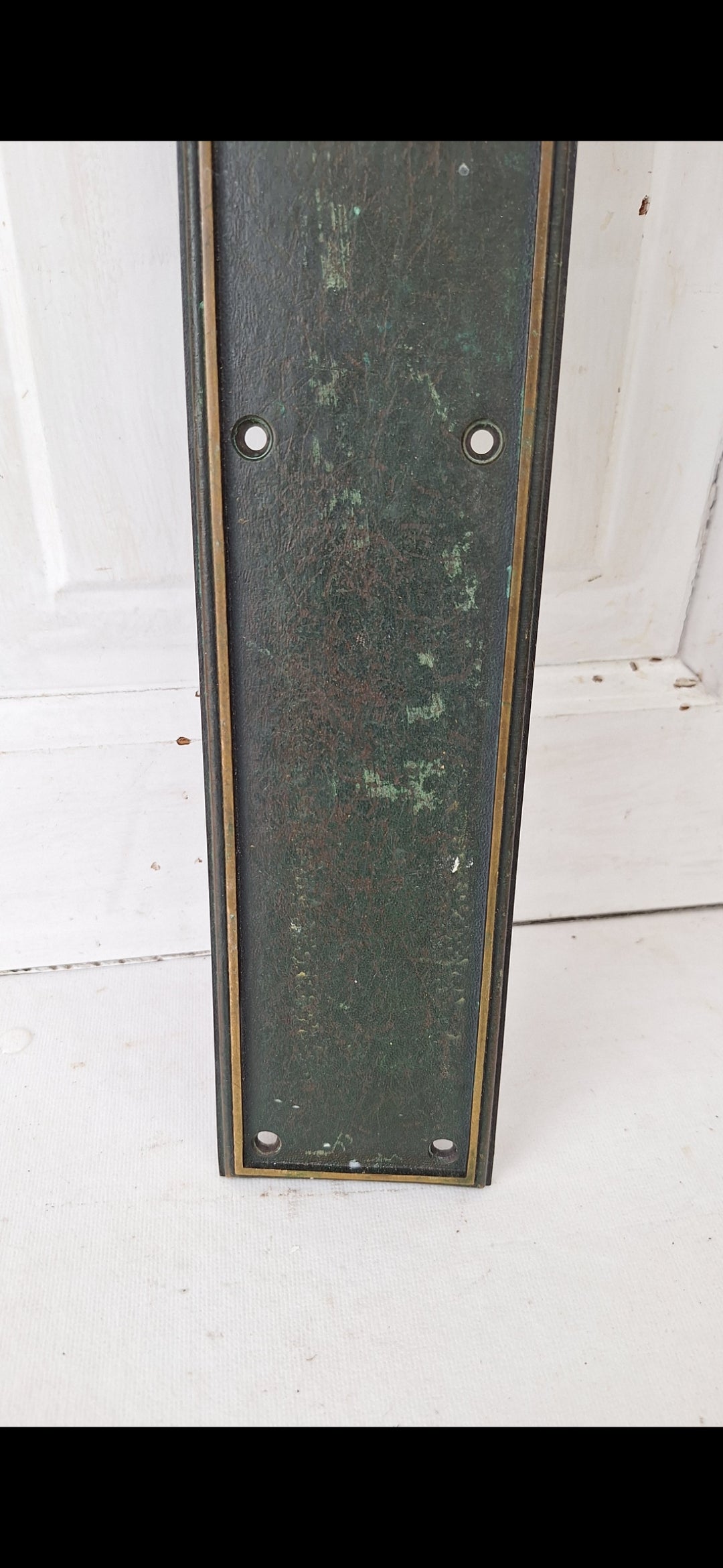 15 x 3 Vintage Door Bronze Push Plate, Vintage Church Door Push Plate Hardware