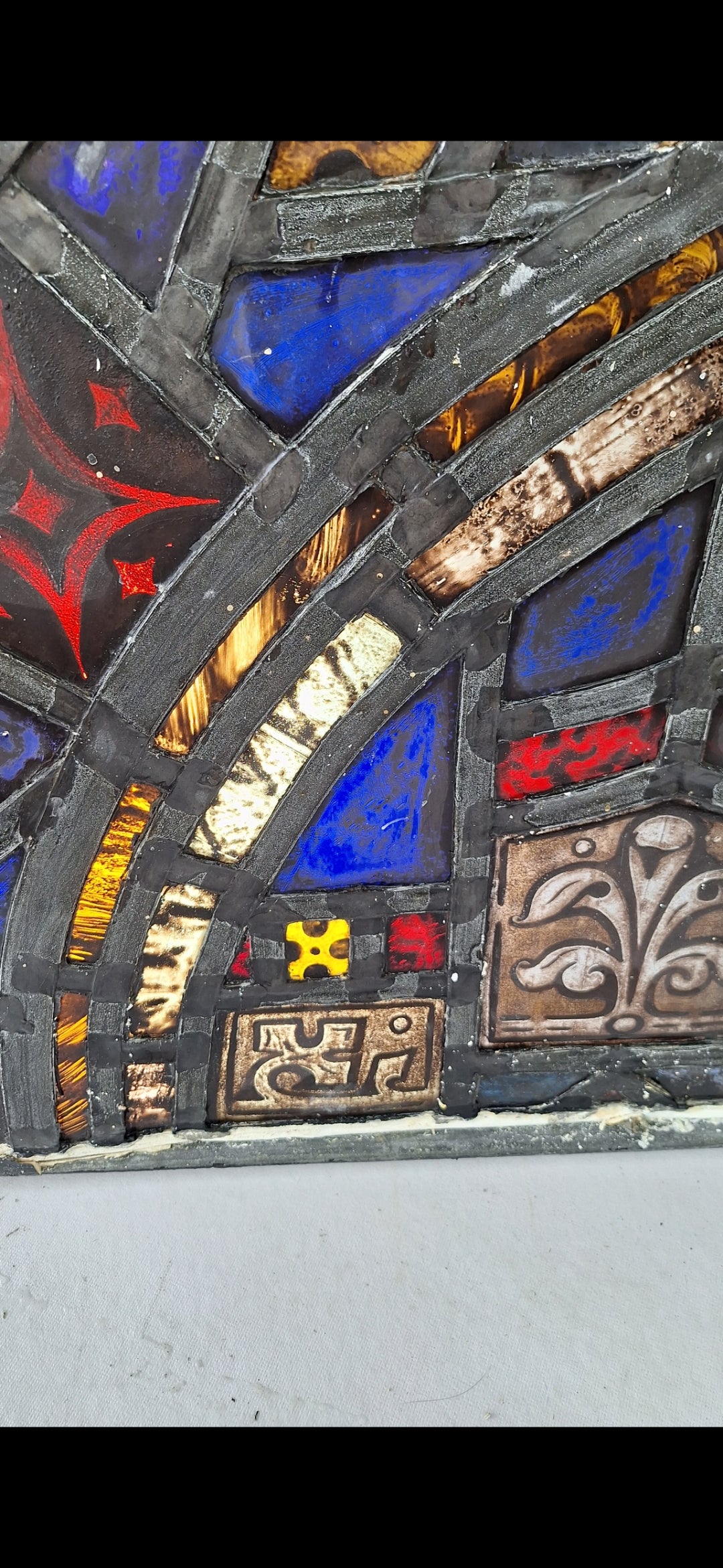 Gothic Arch Antique Stained Glass, Vintage Church Windows