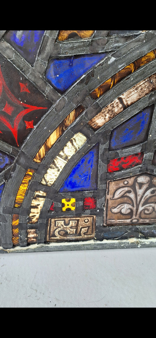 Gothic Arch Antique Stained Glass, Vintage Church Windows
