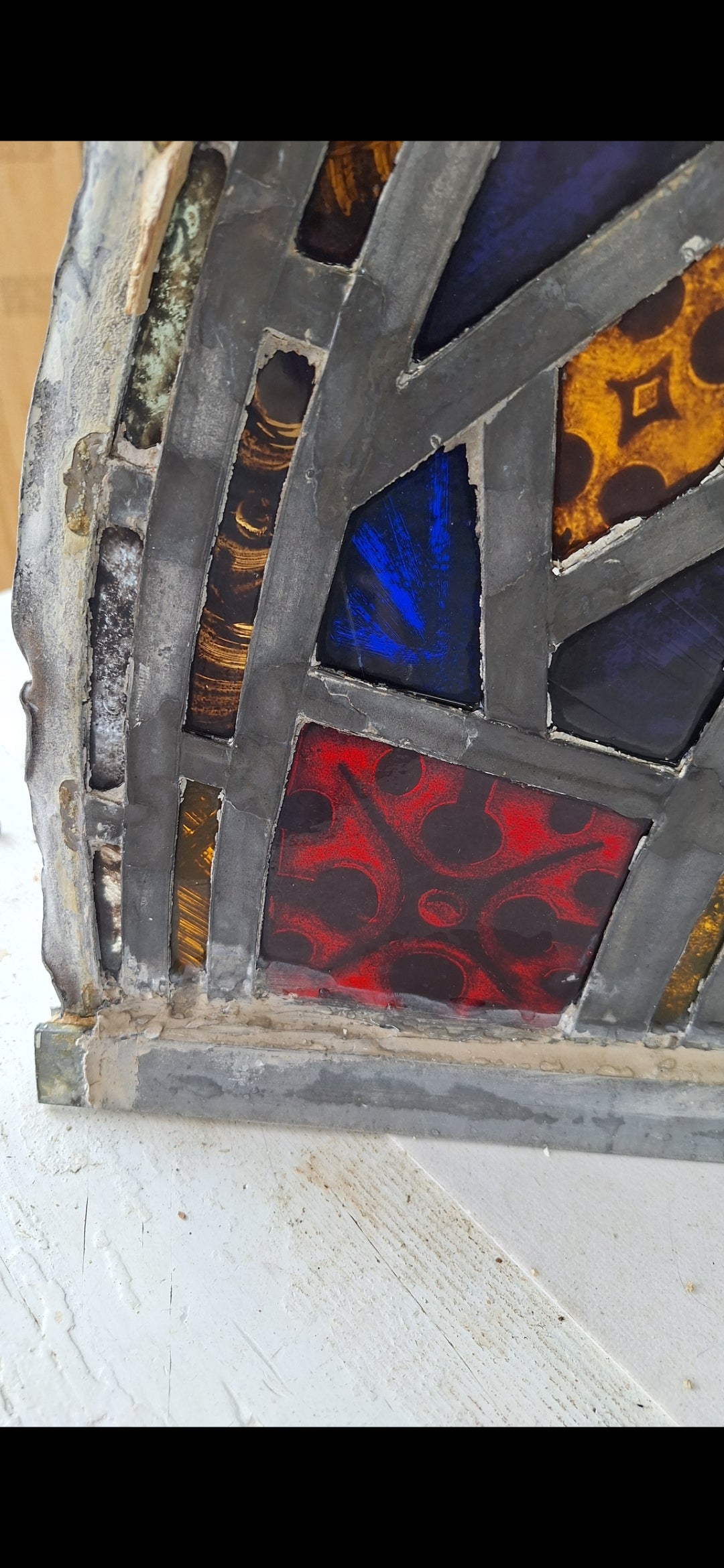 Gothic Arch Antique Stained Glass, Vintage Church Windows