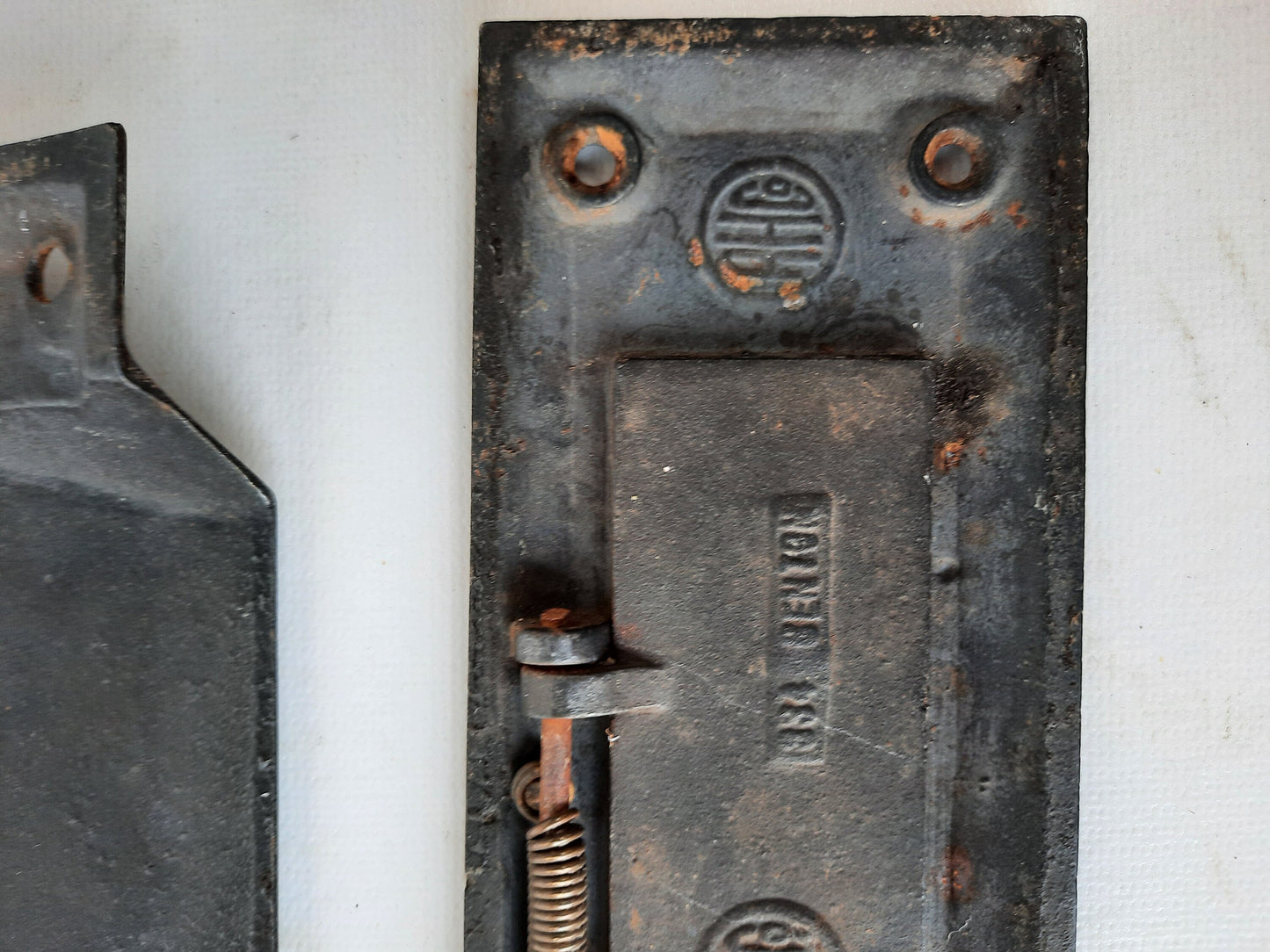 Antique Letters Iron Door Mail Slot, Complete Set, Antique Door Mail or Letter Slot 013115