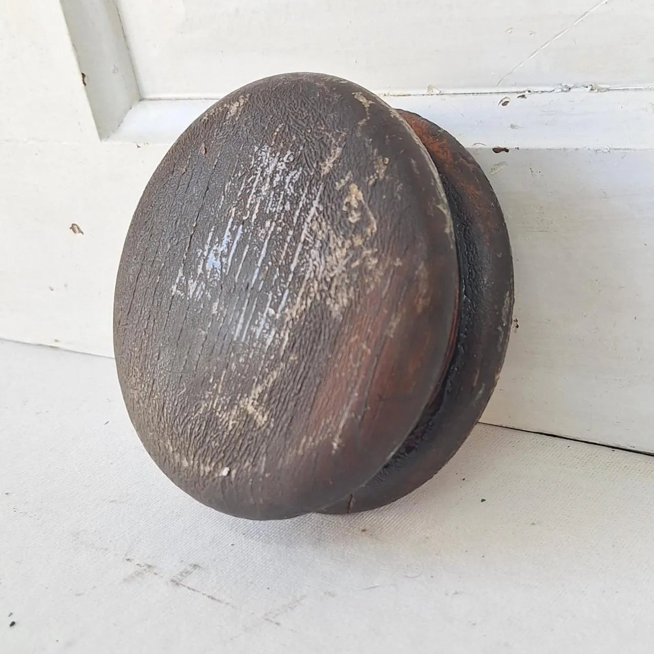 Small Newel Post Top, Newel Post Carved Wood Finial, Antique Staircase Post Top