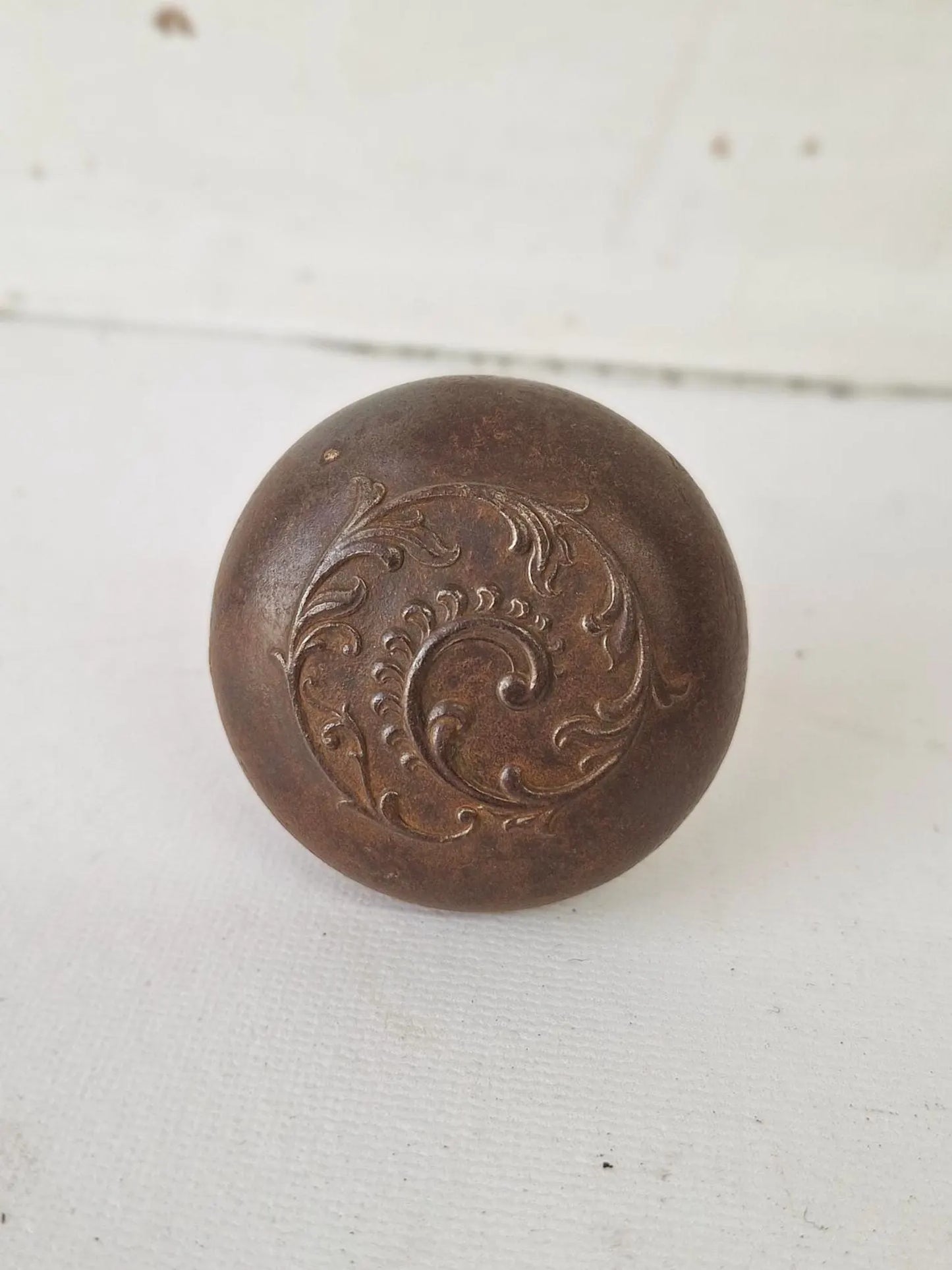 Cast Iron Doorknob in Lyons Design, Antique Iron Door Knob Handle