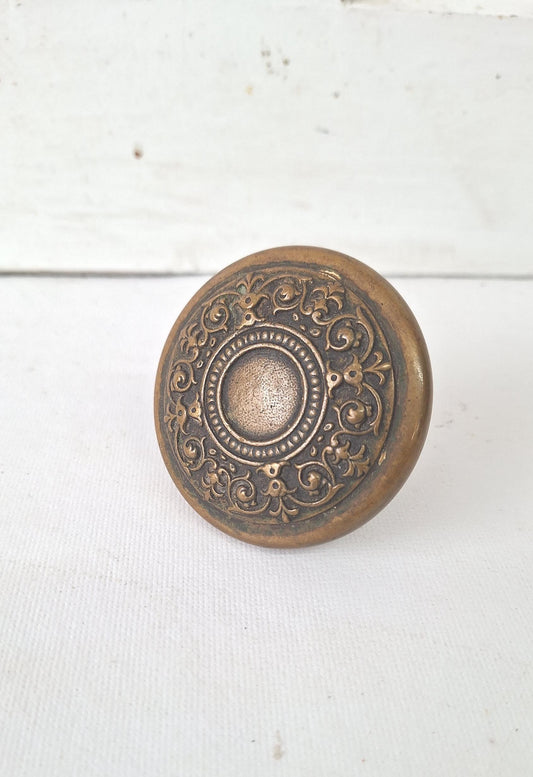 Antique Large Bronze Knob, Entry Size Vintage Doorknob