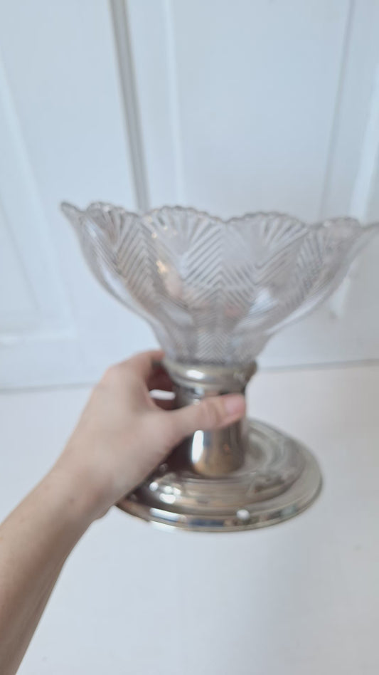 Herringbone Pattern Holophane Ceiling Light, Vintage Light Holophane Shade, Kitchen Pendant Ribbed Shade Light, Architecture Salvage 062802
