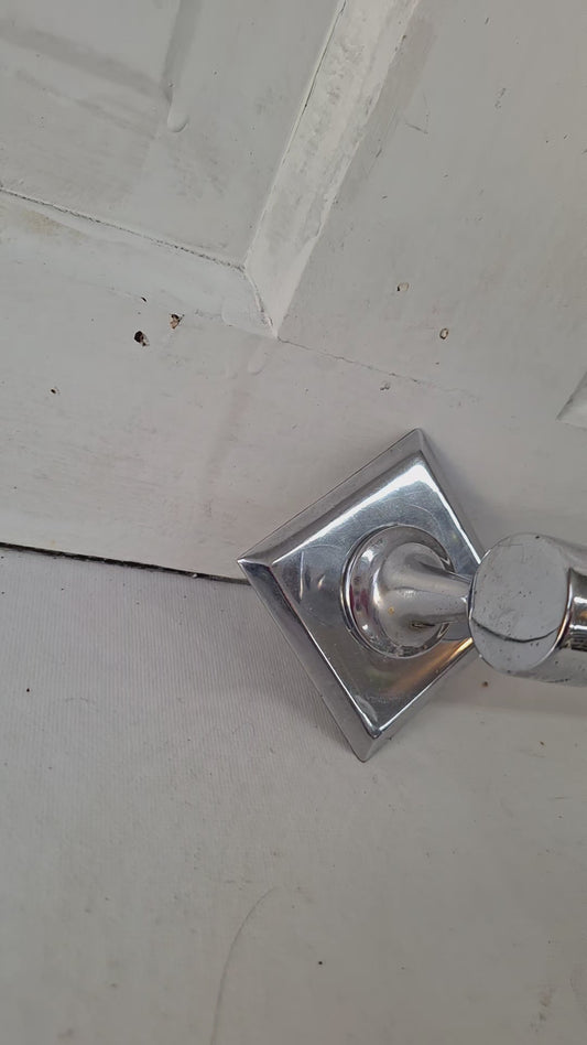 Kohler 22" Vintage Chrome Towel Bar, Art Deco Era Silver Bathroom Towel Bar