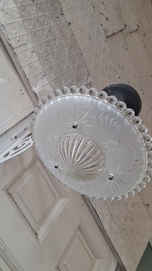 Vintage Glass Bowl Light: Deco Three-Chain Semi-Flush Mount