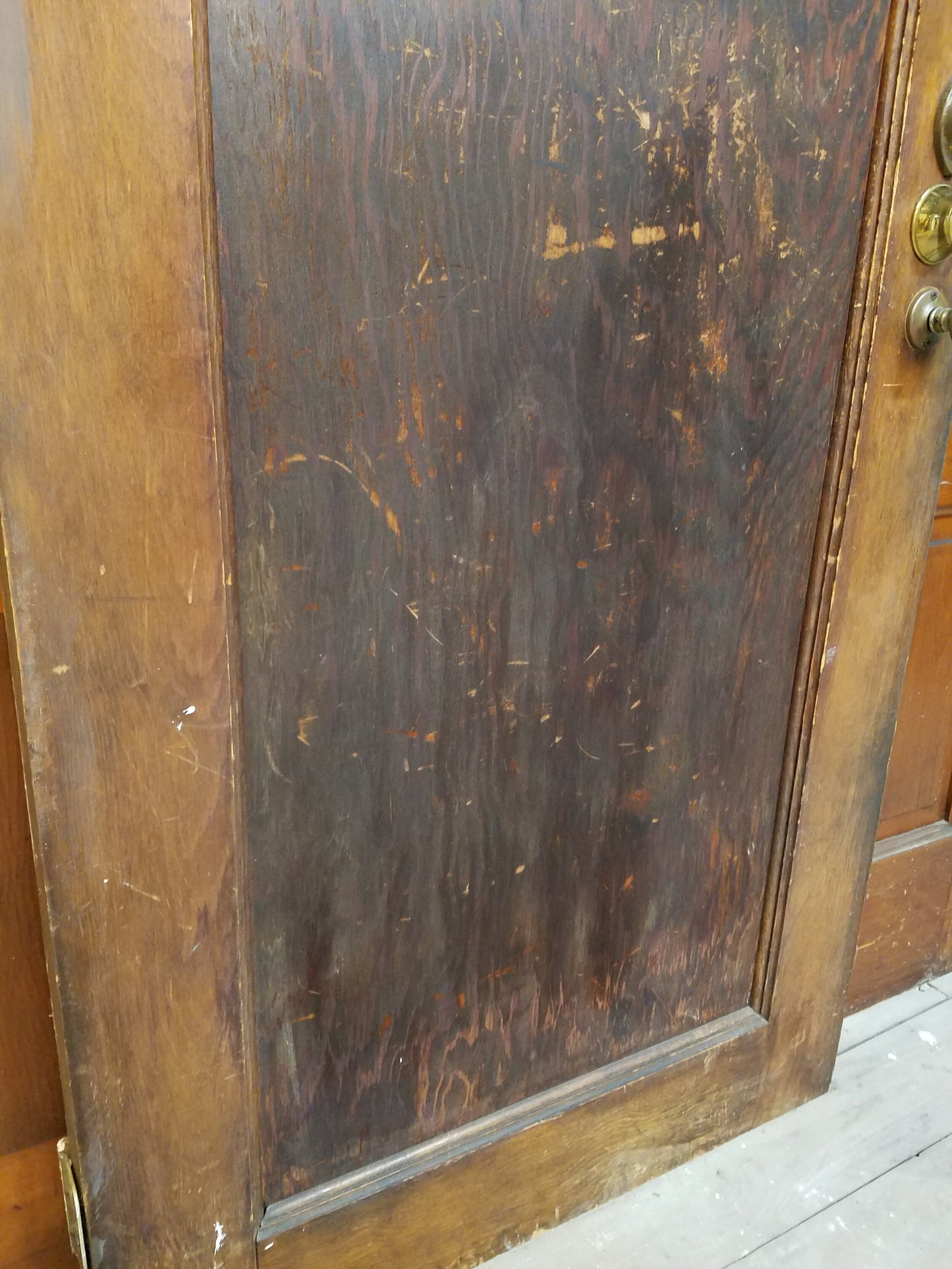 Craftsman or Mission Style Glass and Wood Front Door, Vintage Craftsman Style Entry Door