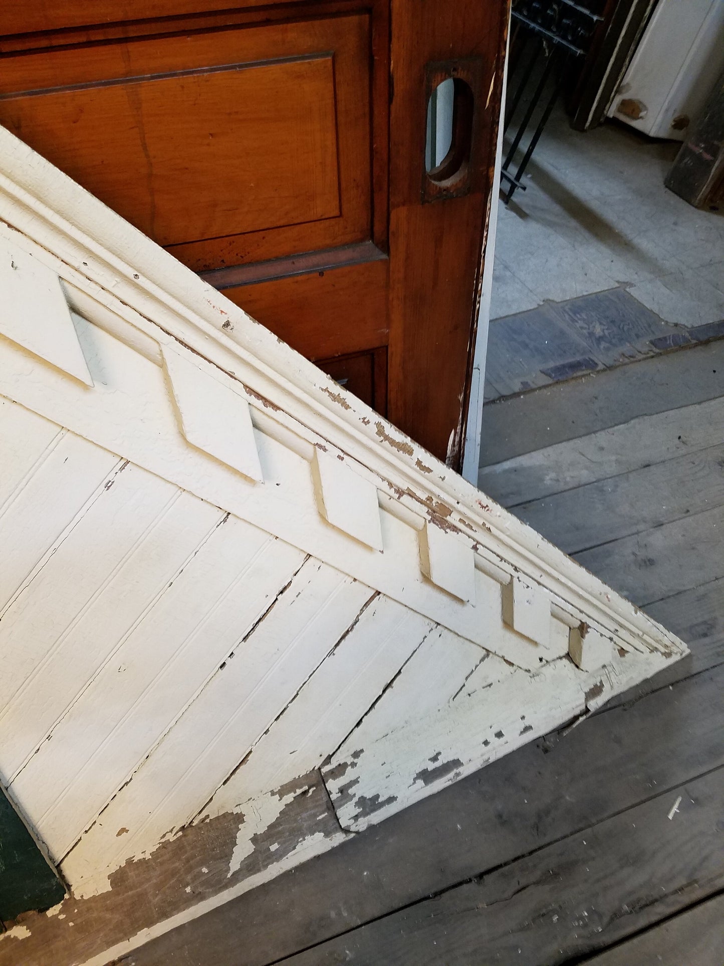 Antique Wood Porch Pediment, Triangle Porch Roof Topper, Ships Free