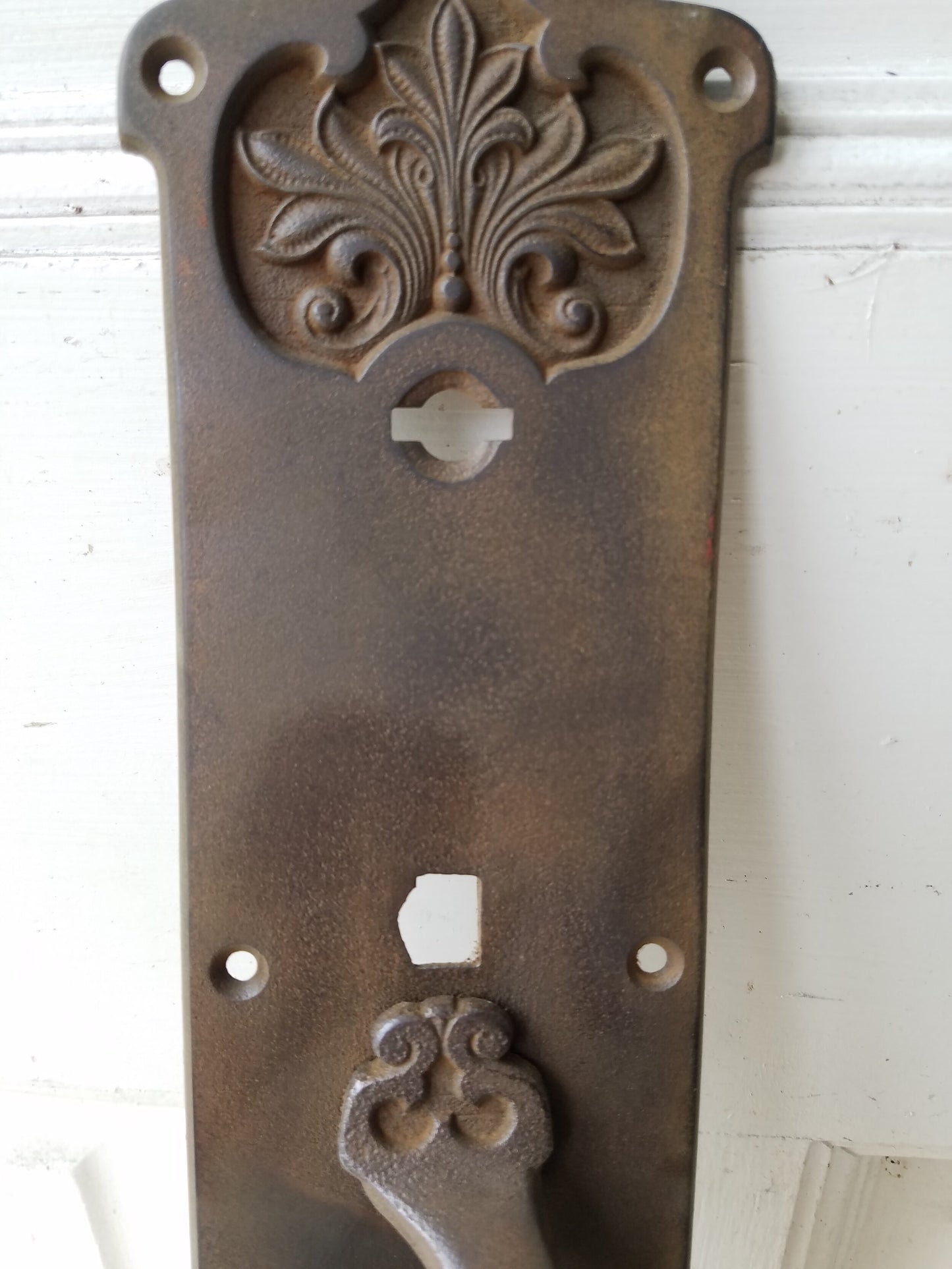 Large Ornate Door Handle, Antique Iron Large Commercial Door Pull, Ships Free