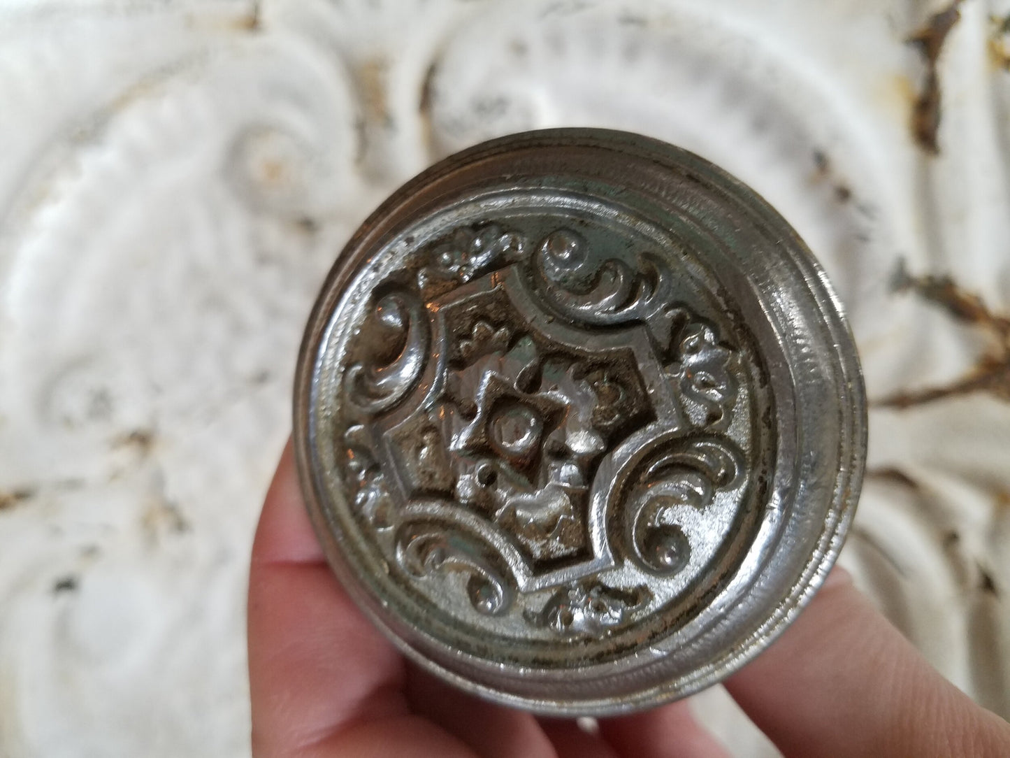 Paris Doorknob by Corbin, Antique Nickel Plated Doorknob
