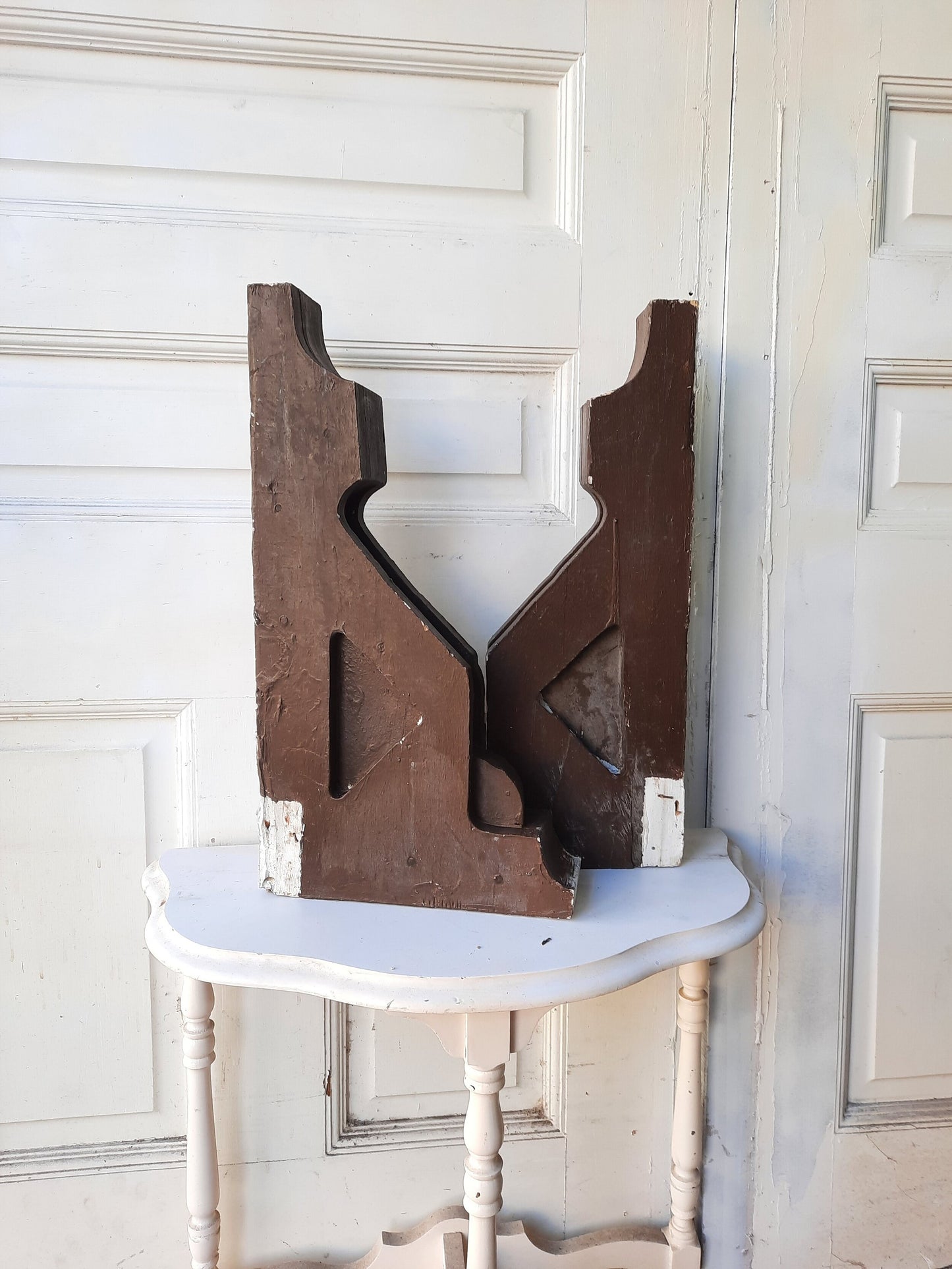 Pair Salvaged Corbels, Large Antique Corbel Brackets, Ships Free