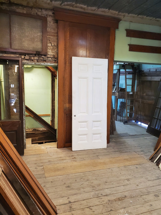 36" Solid Wood Antique Door, Raised Panel 8' Door, Ships Free