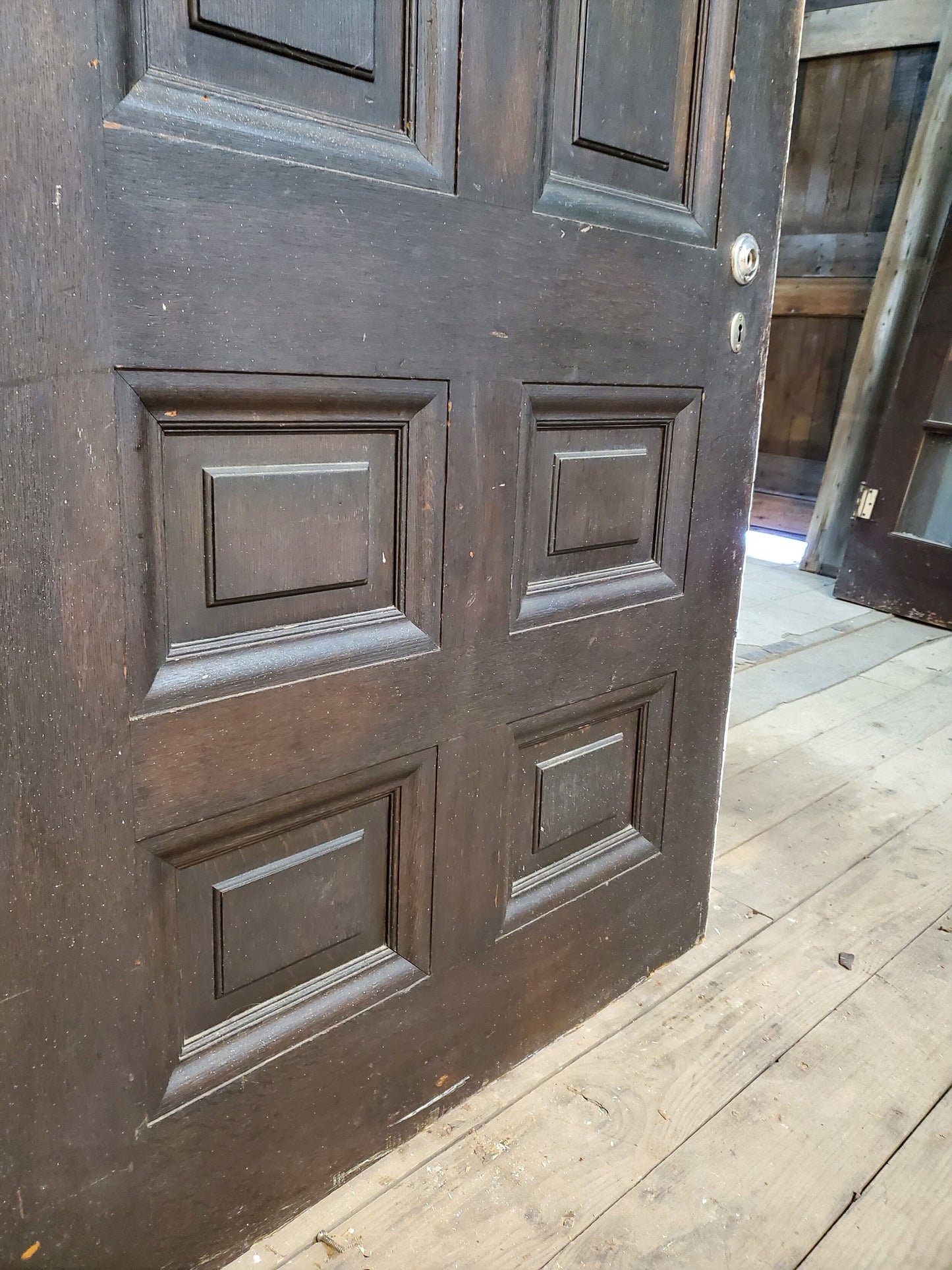 36" Solid Wood Antique Door, Raised Panel 8' Door, Ships Free