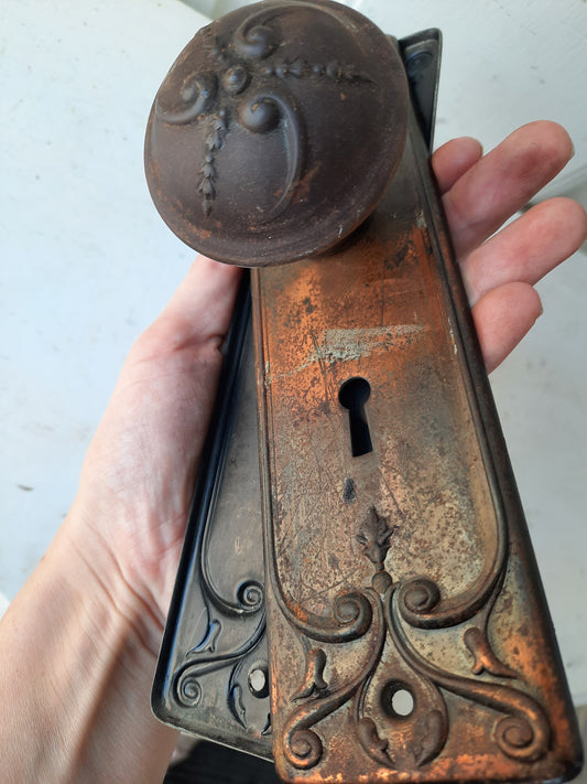 Early 1900s Clermont Door Hardware Set, Ships Free