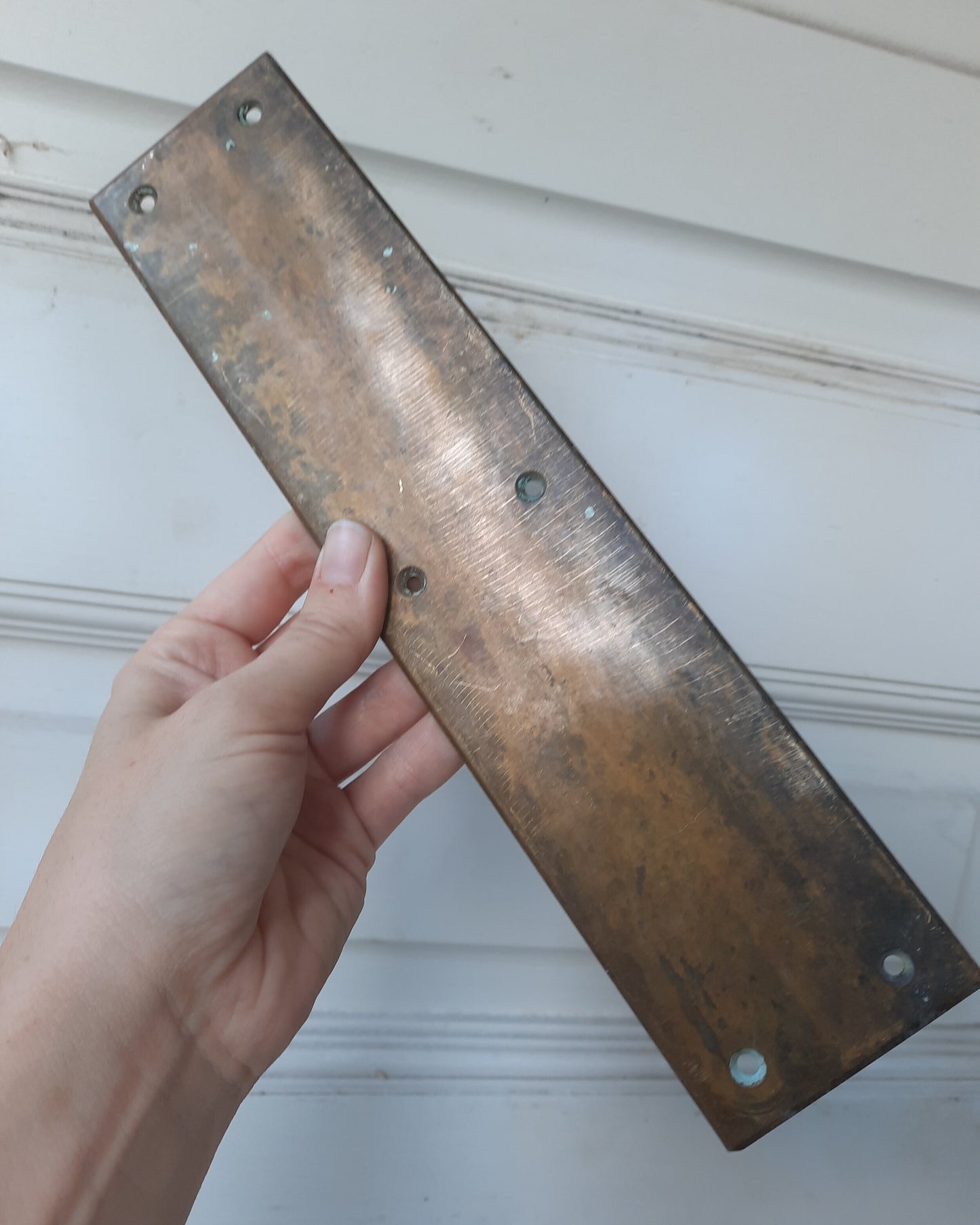 Solid Brass Antique Push Plate for Swinging Door, Ships Free
