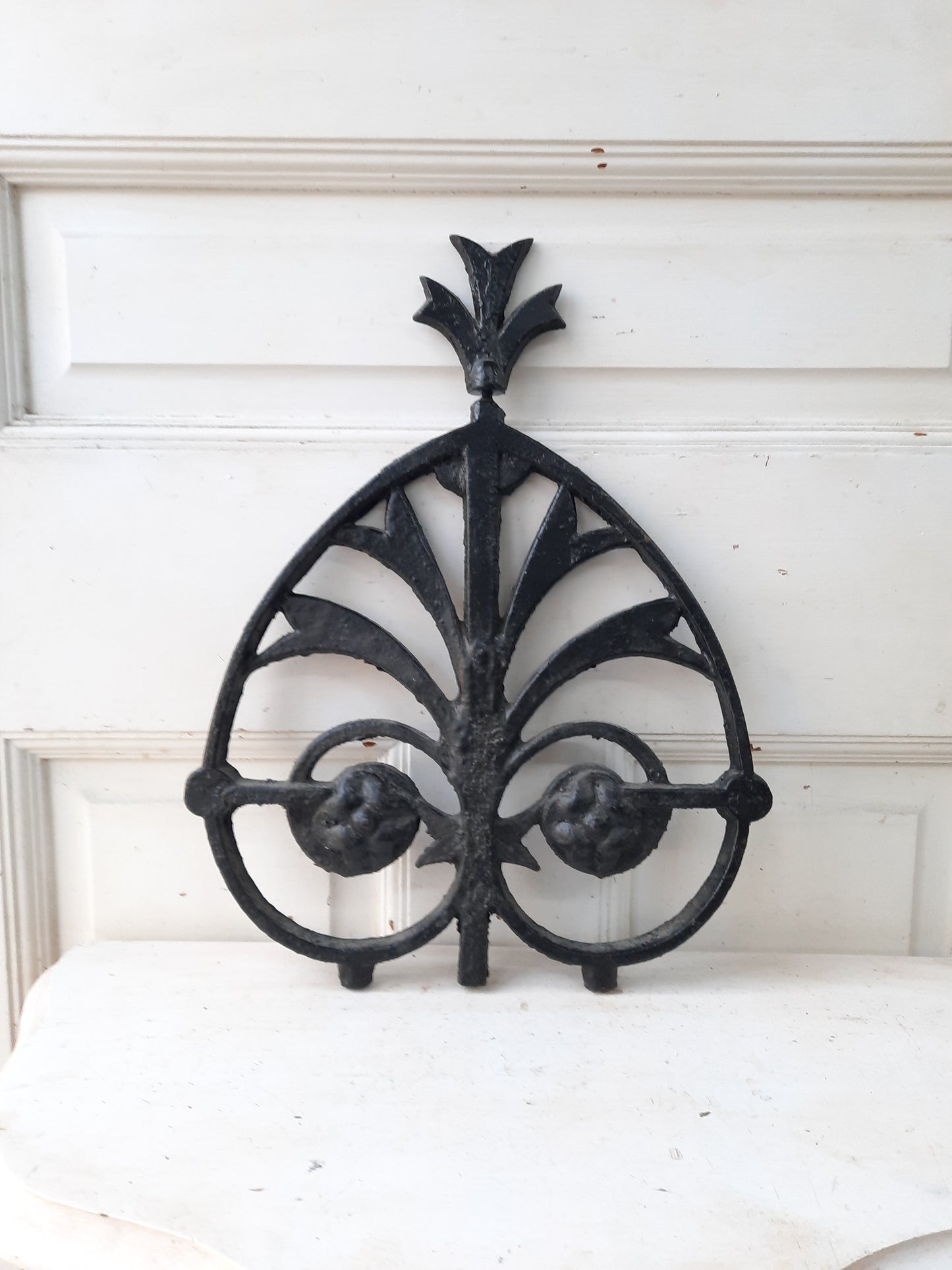 Widow's Walk Iron Fencing Section, Antique Fancy Wrought Iron Decor