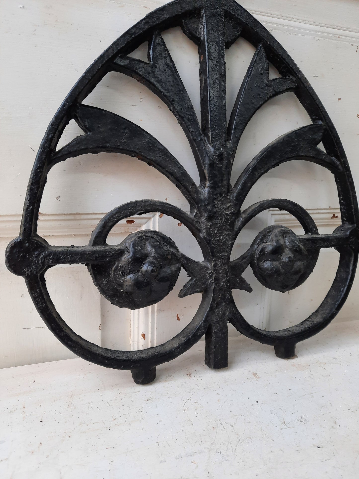 Widow's Walk Iron Fencing Section, Antique Fancy Wrought Iron Decor