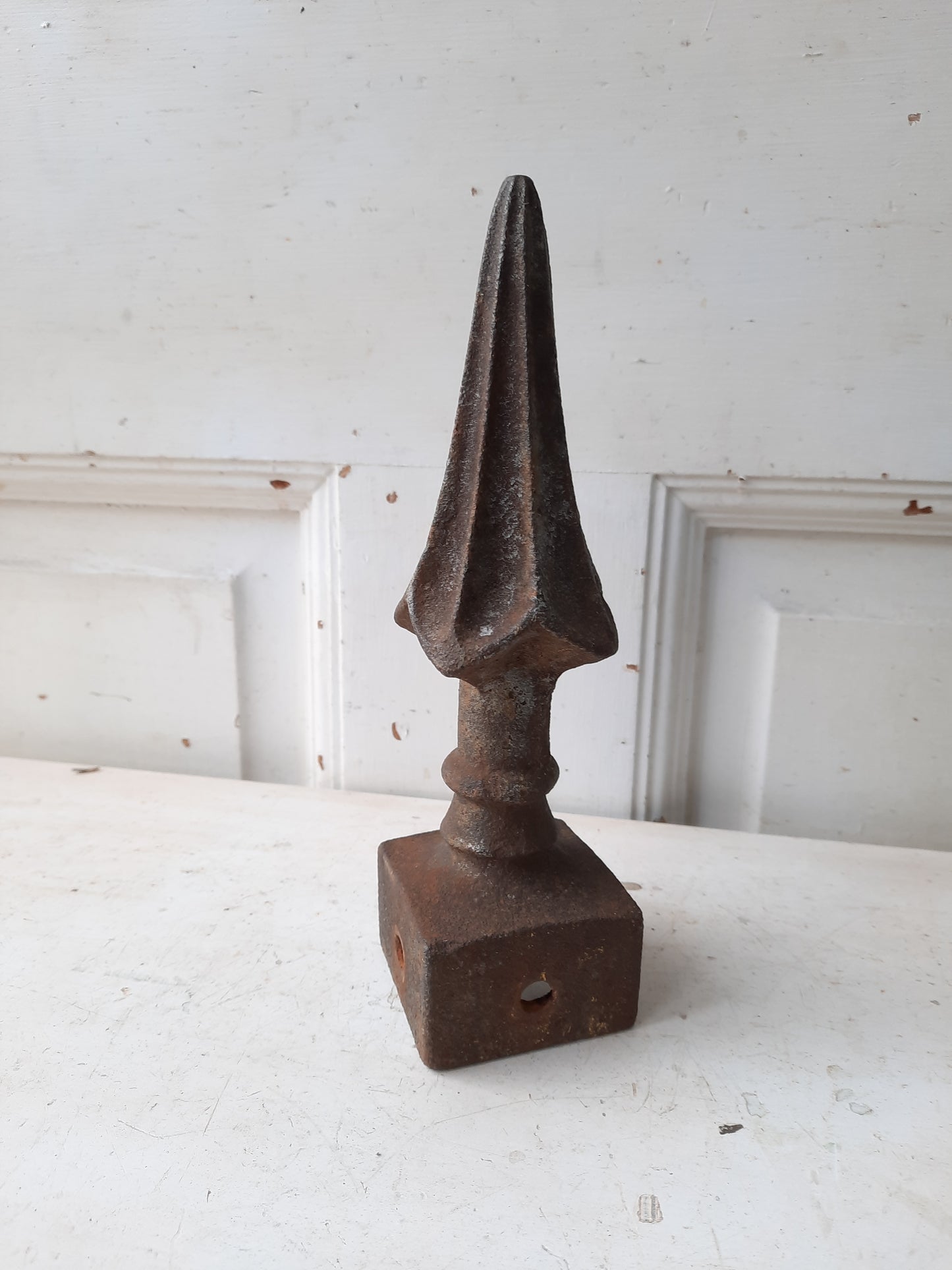 Large Antique Cast Iron Fence Post Finial, Iron Fence Spear Point Topper