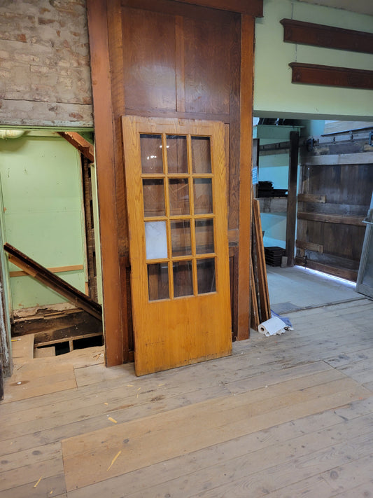 36" Vintage Wood Door with Glass, Vintage Glass and Wood Door, #3