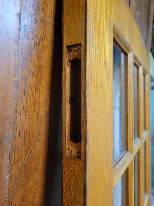 36" Vintage Wood Door with Glass, Vintage Glass and Wood Door, #3